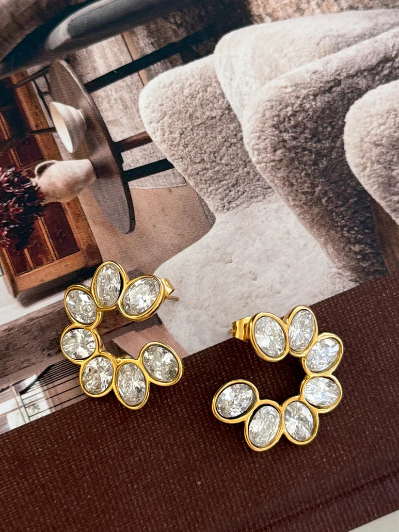 The Serena Gold Rhinestone Earrings