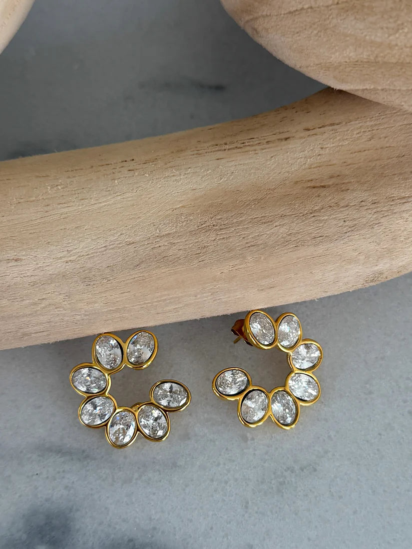 The Serena Gold Rhinestone Earrings