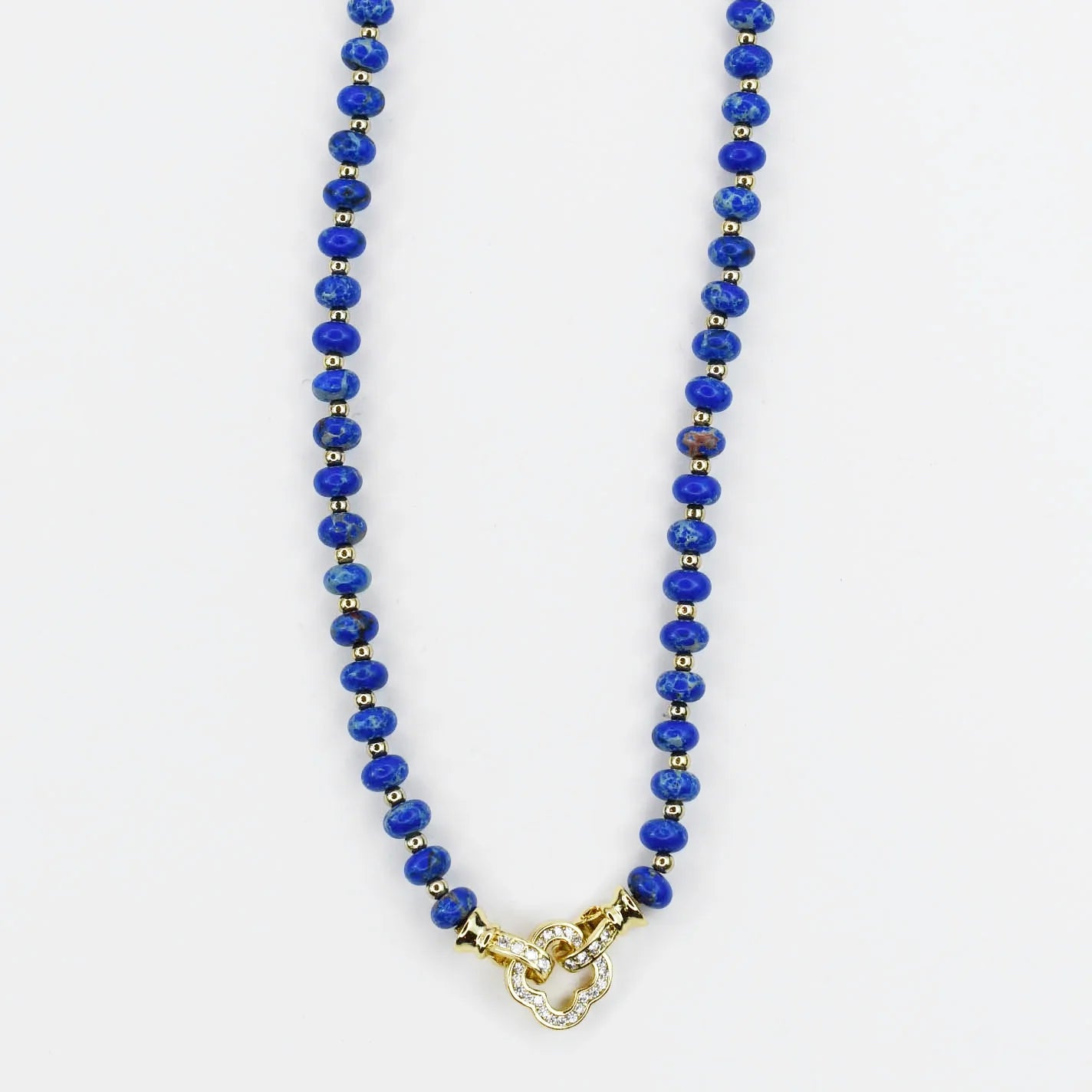 Just What You Need Beaded Gemstone Necklace Blue