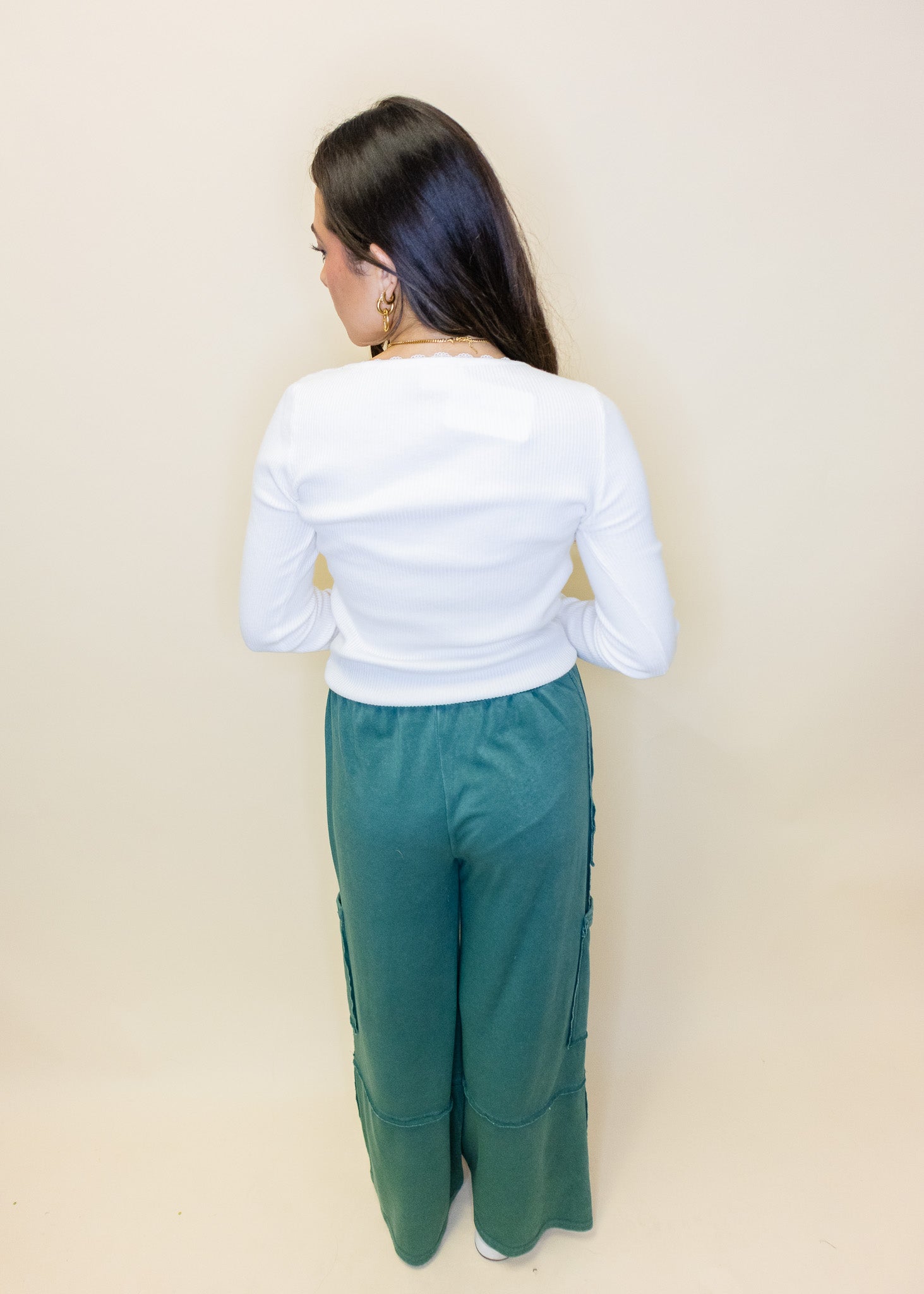 Green Mineral Washed Cargo Pants