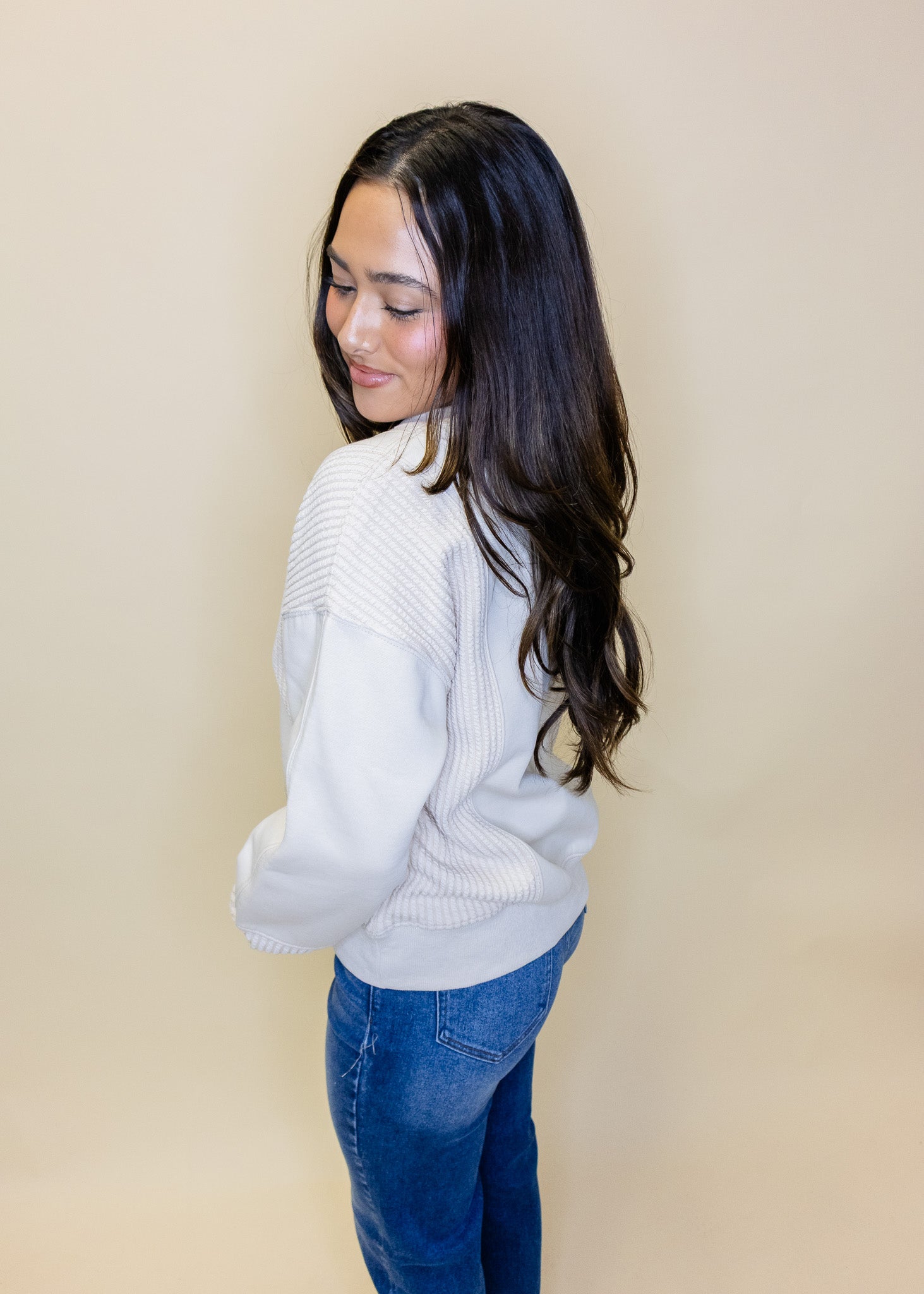 Cream Brushed Terry Sweatshirt