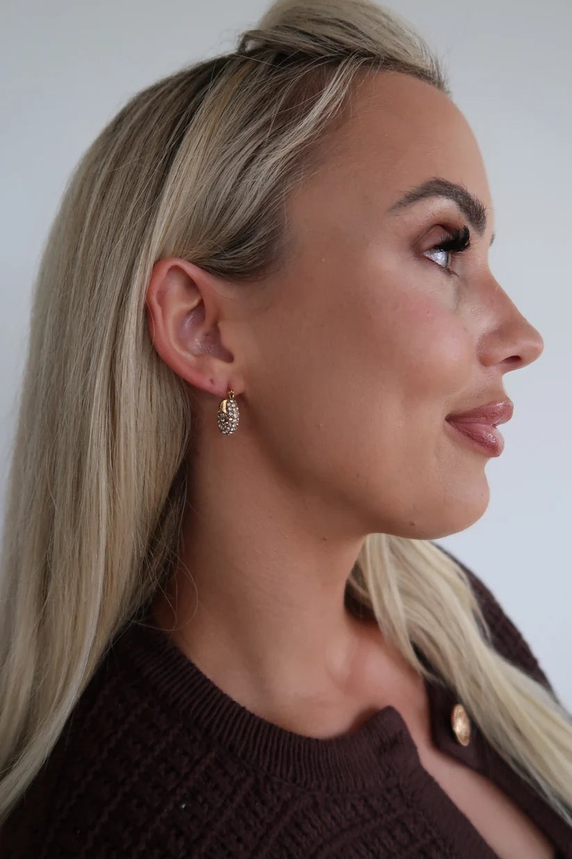 The Gold Small Diamond Hoops