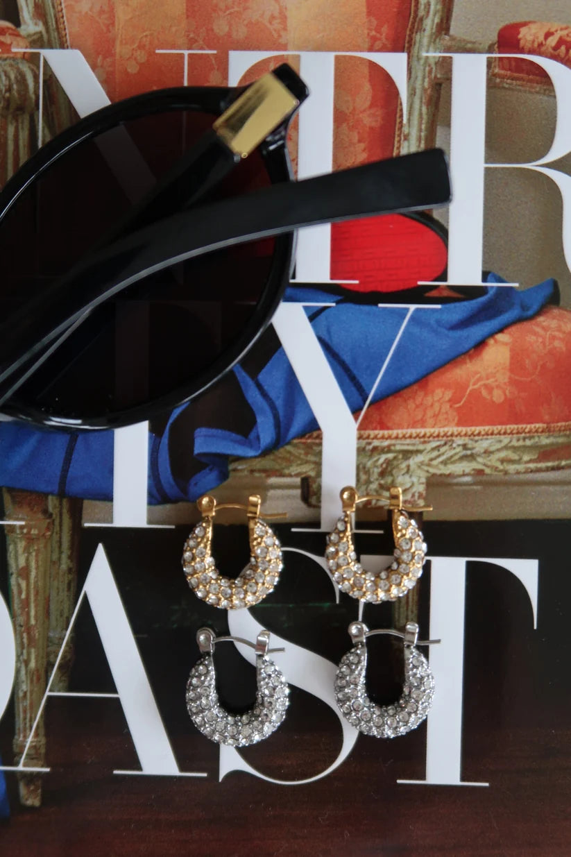 The Gold Small Diamond Hoops