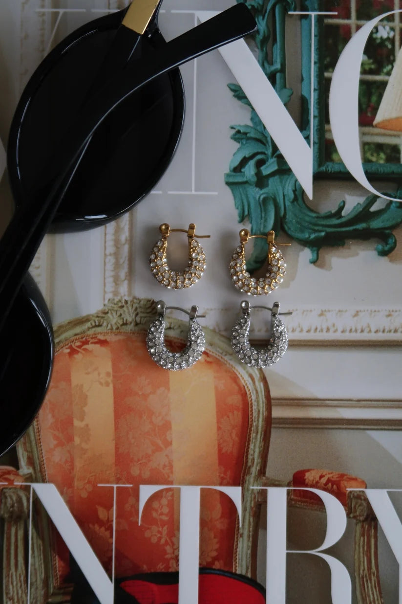 The Gold Small Diamond Hoops