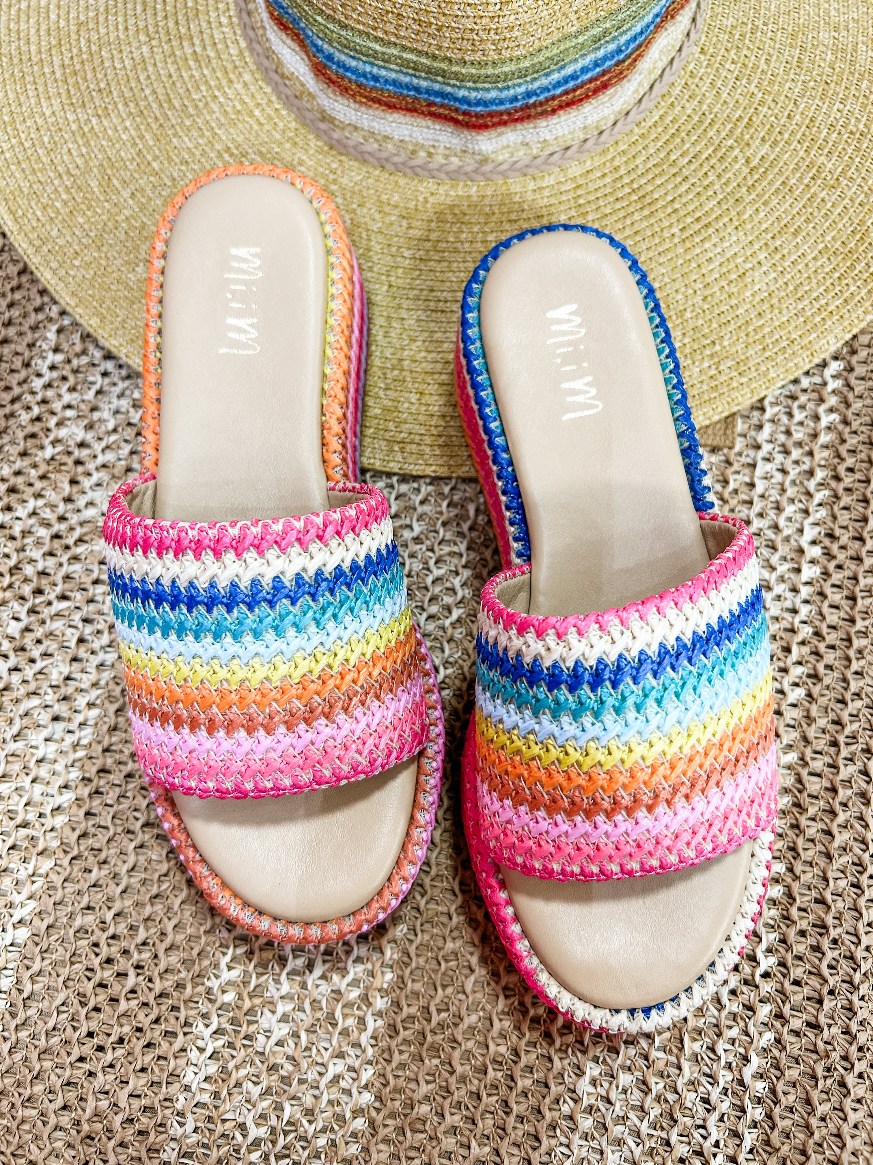 Delaney Rainbow Woven Platform Wedge