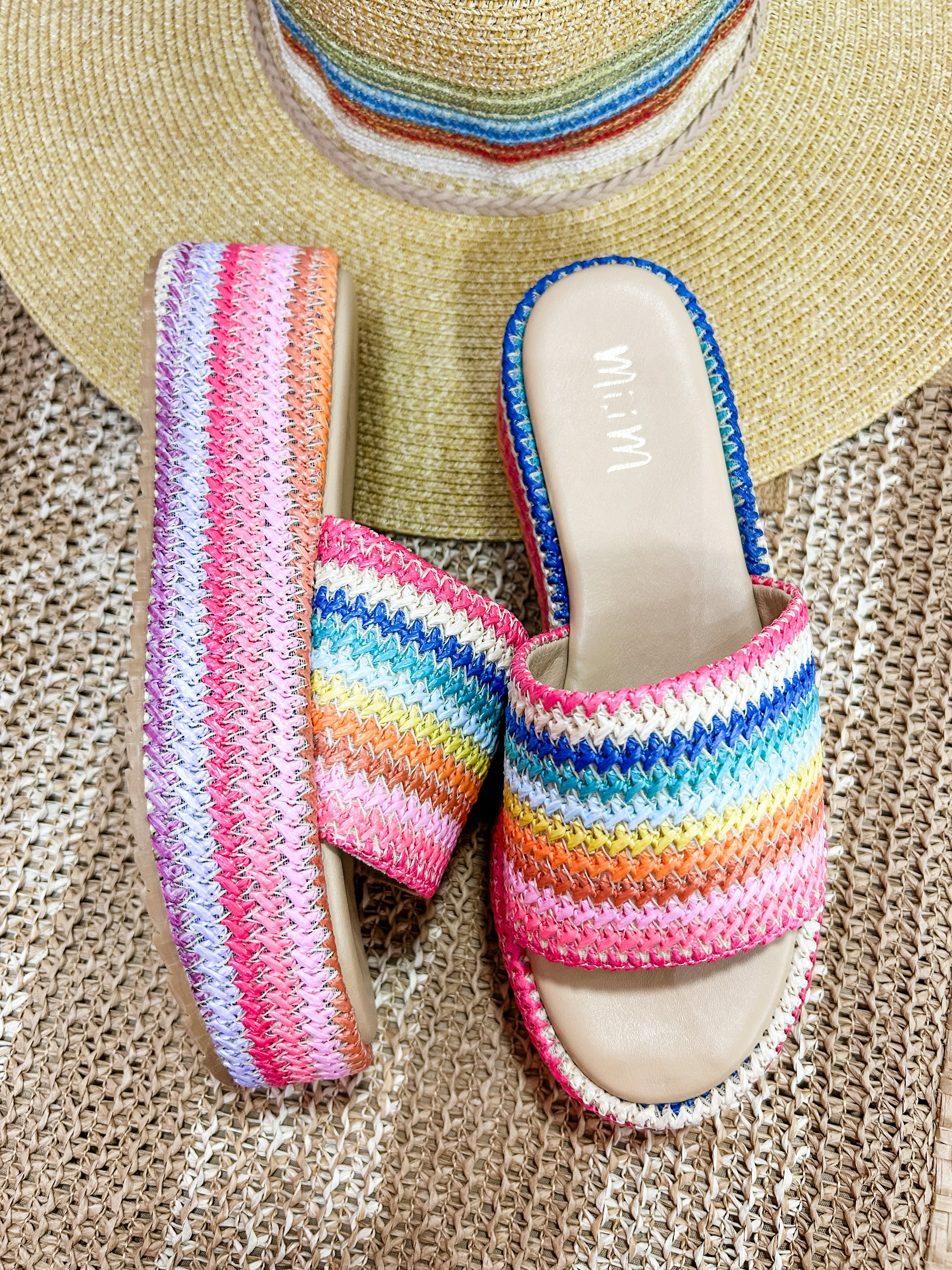 Delaney Rainbow Woven Platform Wedge
