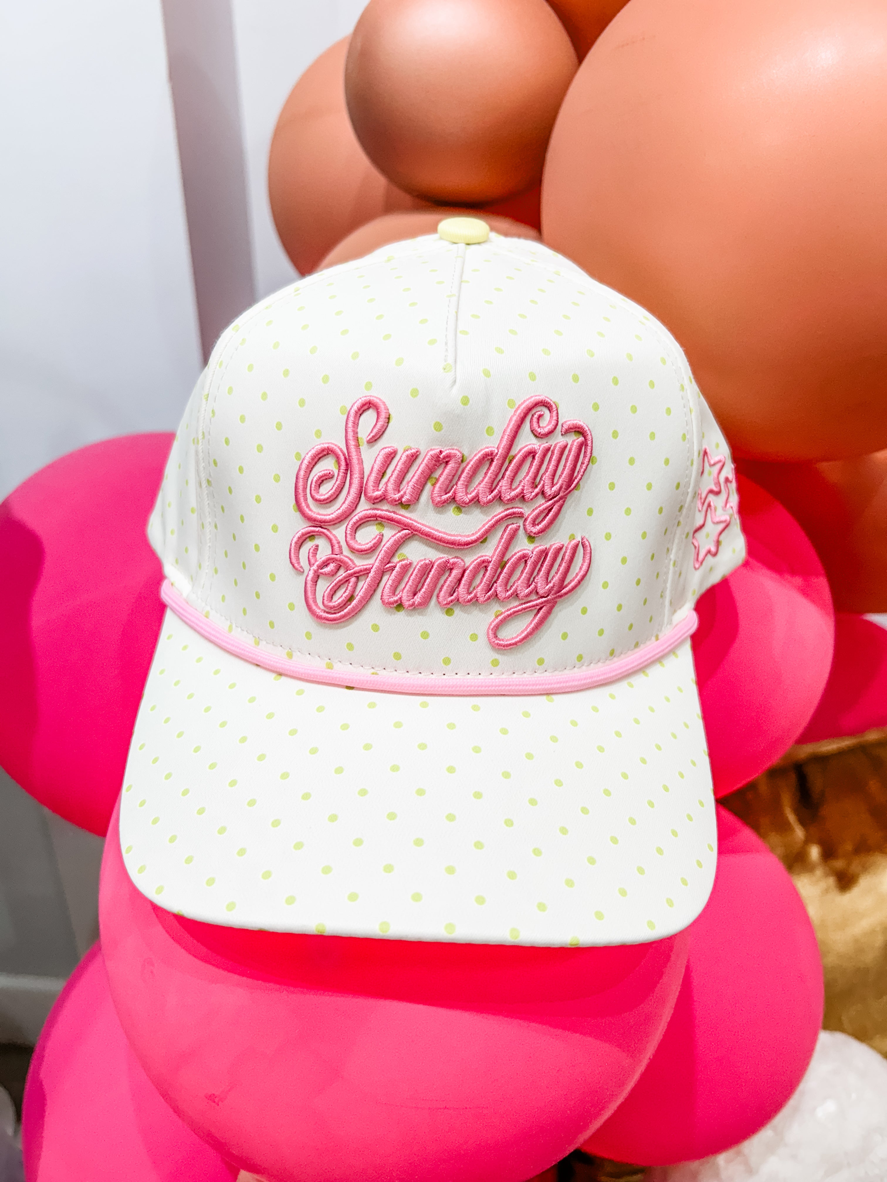Pink Sunday Funday Polka Dot Hat