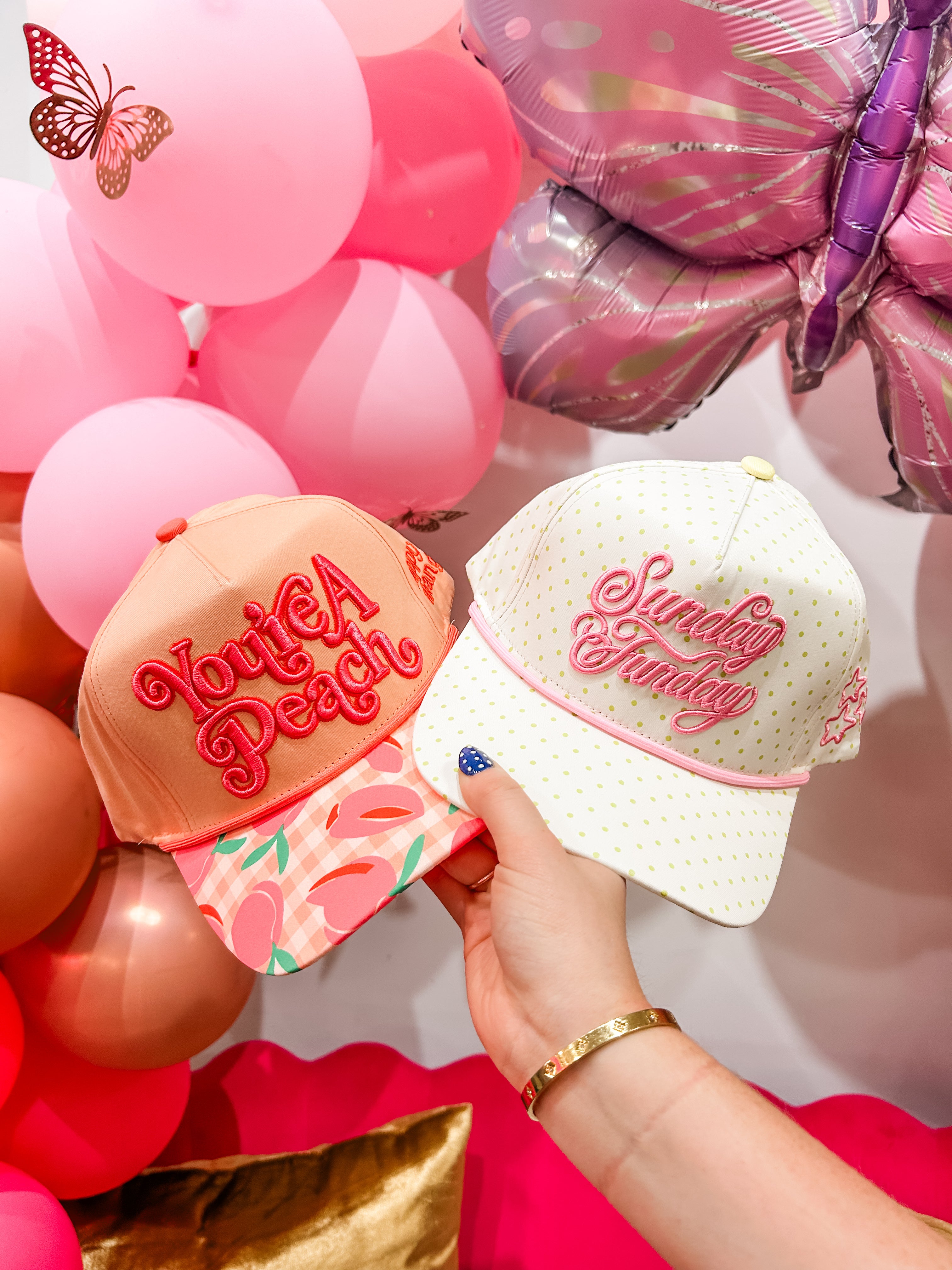 Pink Sunday Funday Polka Dot Hat