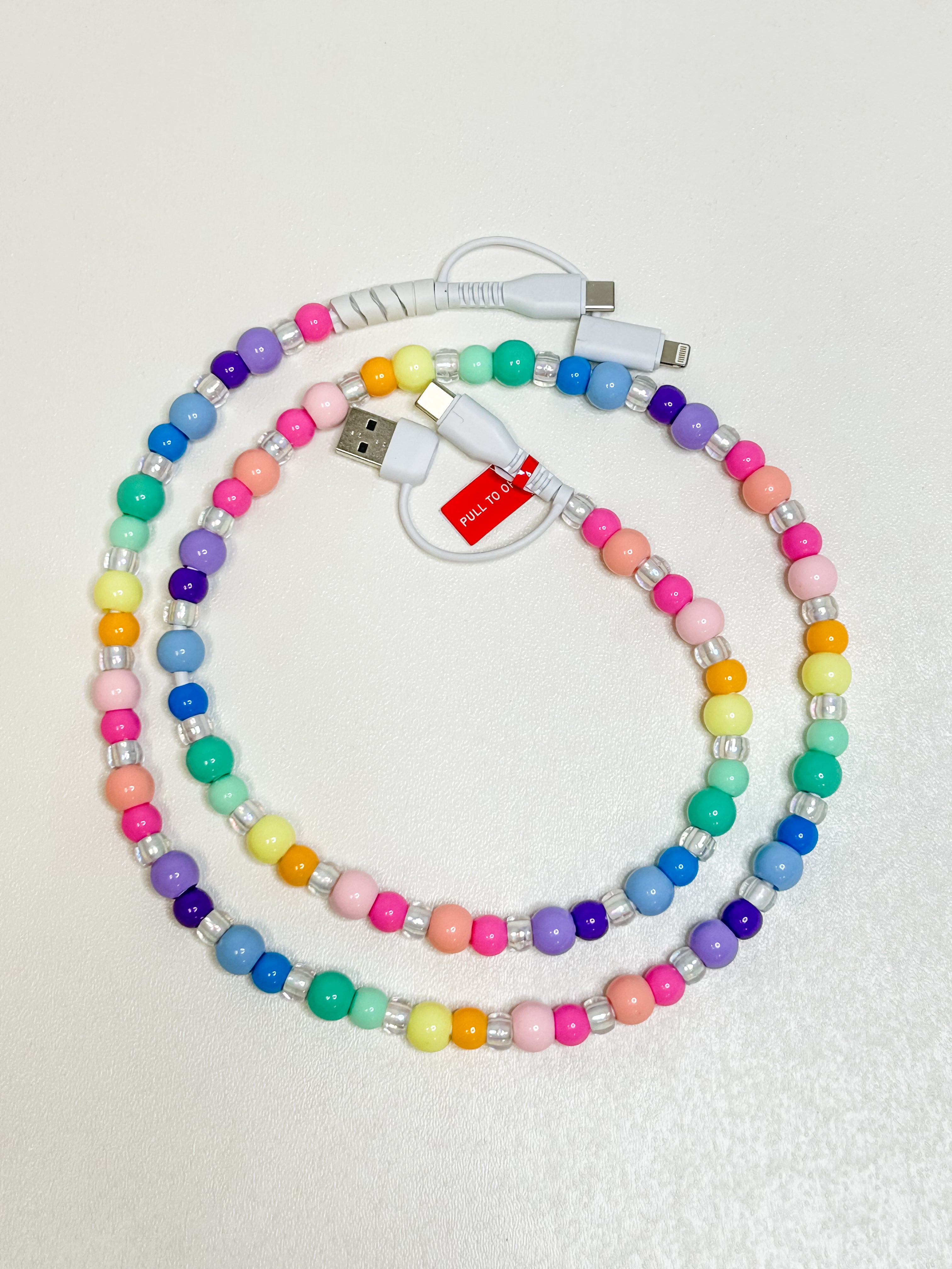 Multi Color Beaded Phone Charger 3ft