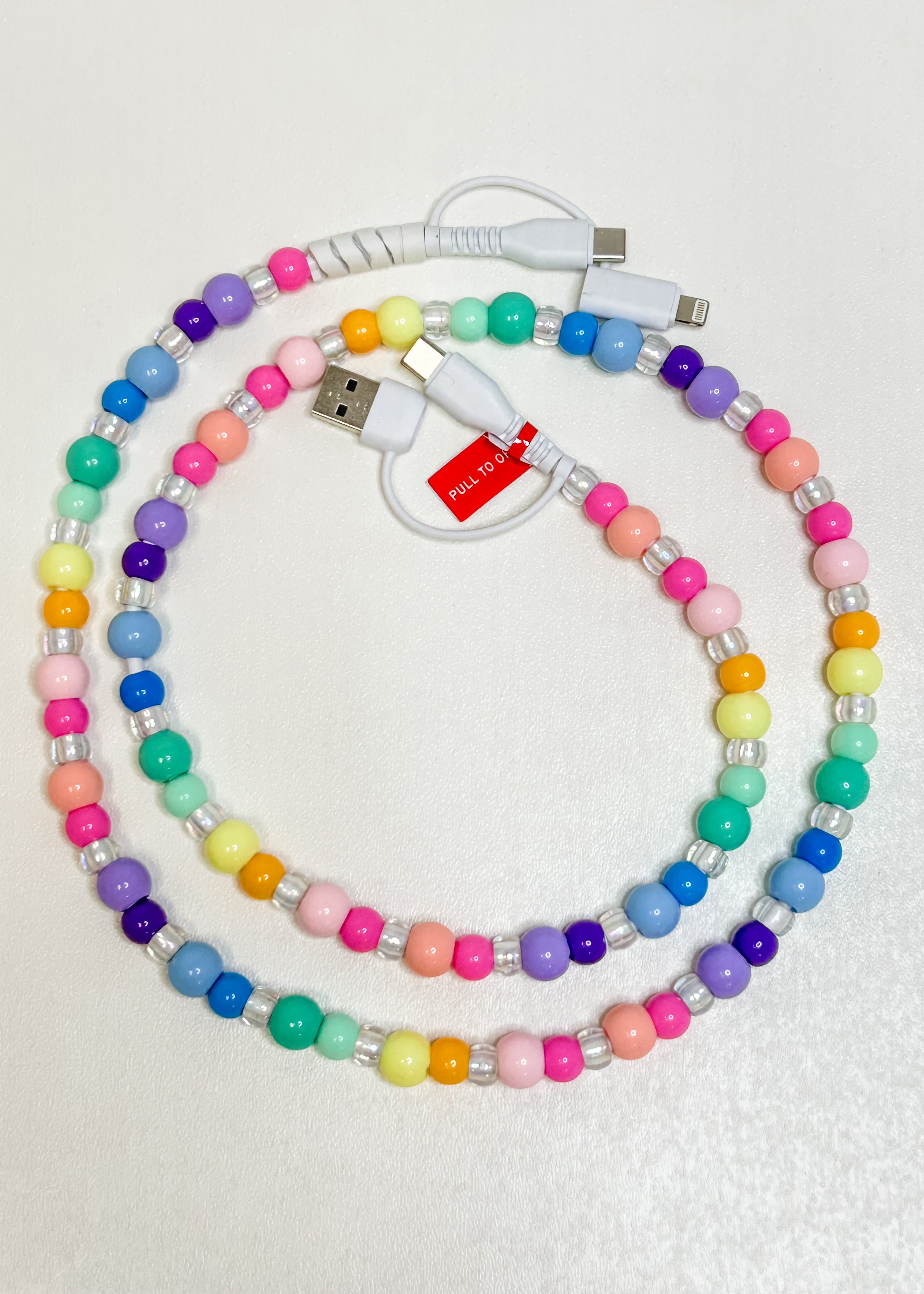 Multi Color Beaded Phone Charger 3ft