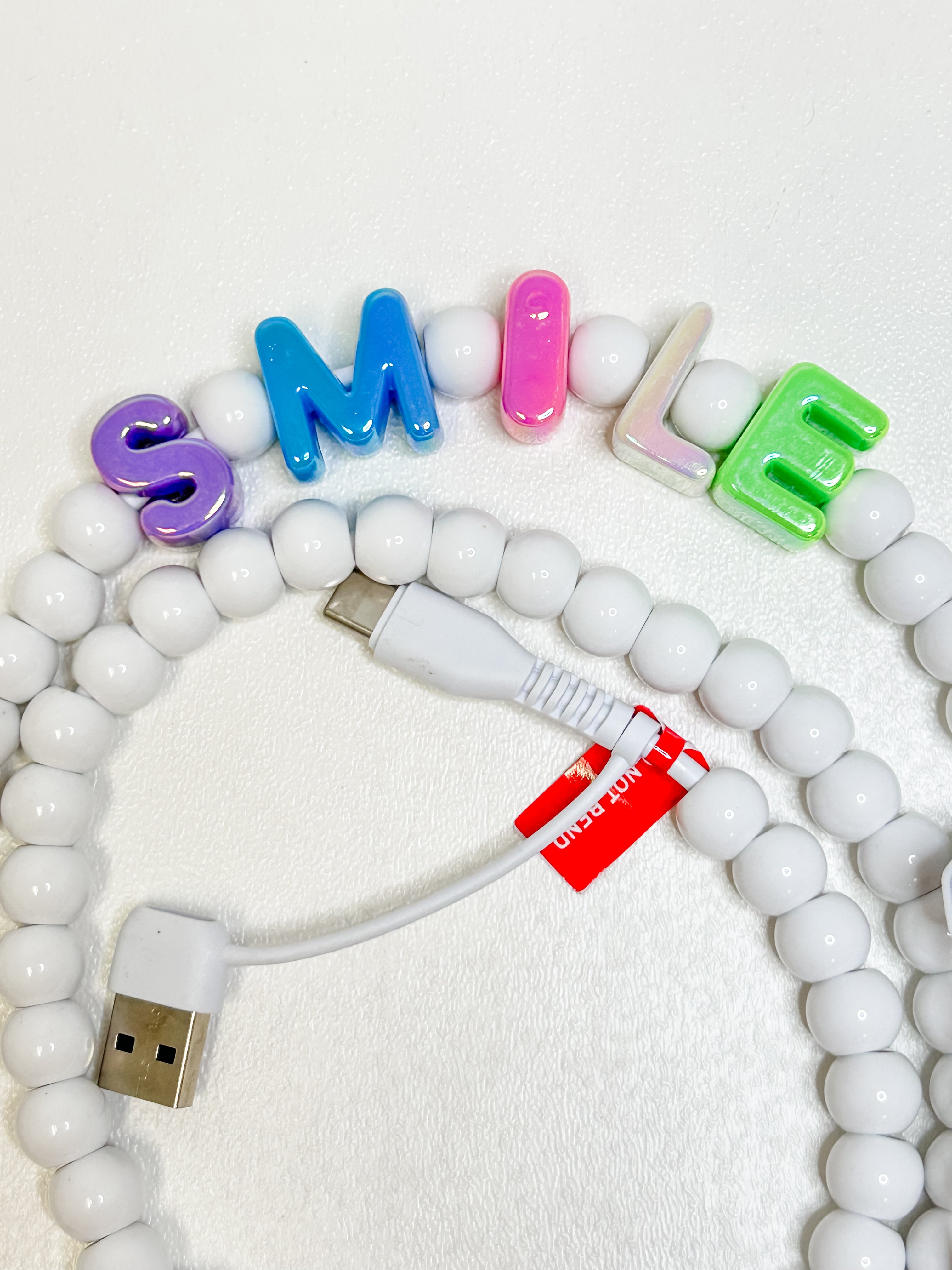 Smile Beaded Phone Charger 3ft