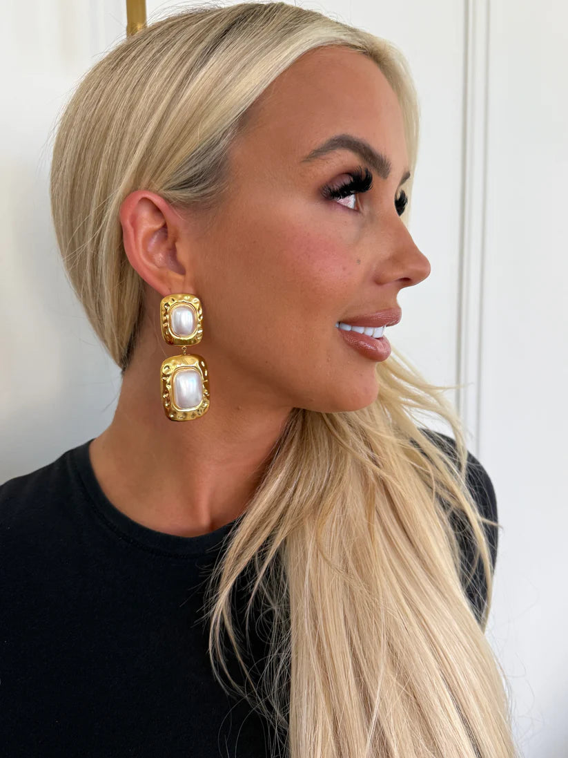 The Allison Gold Pearl Earrings