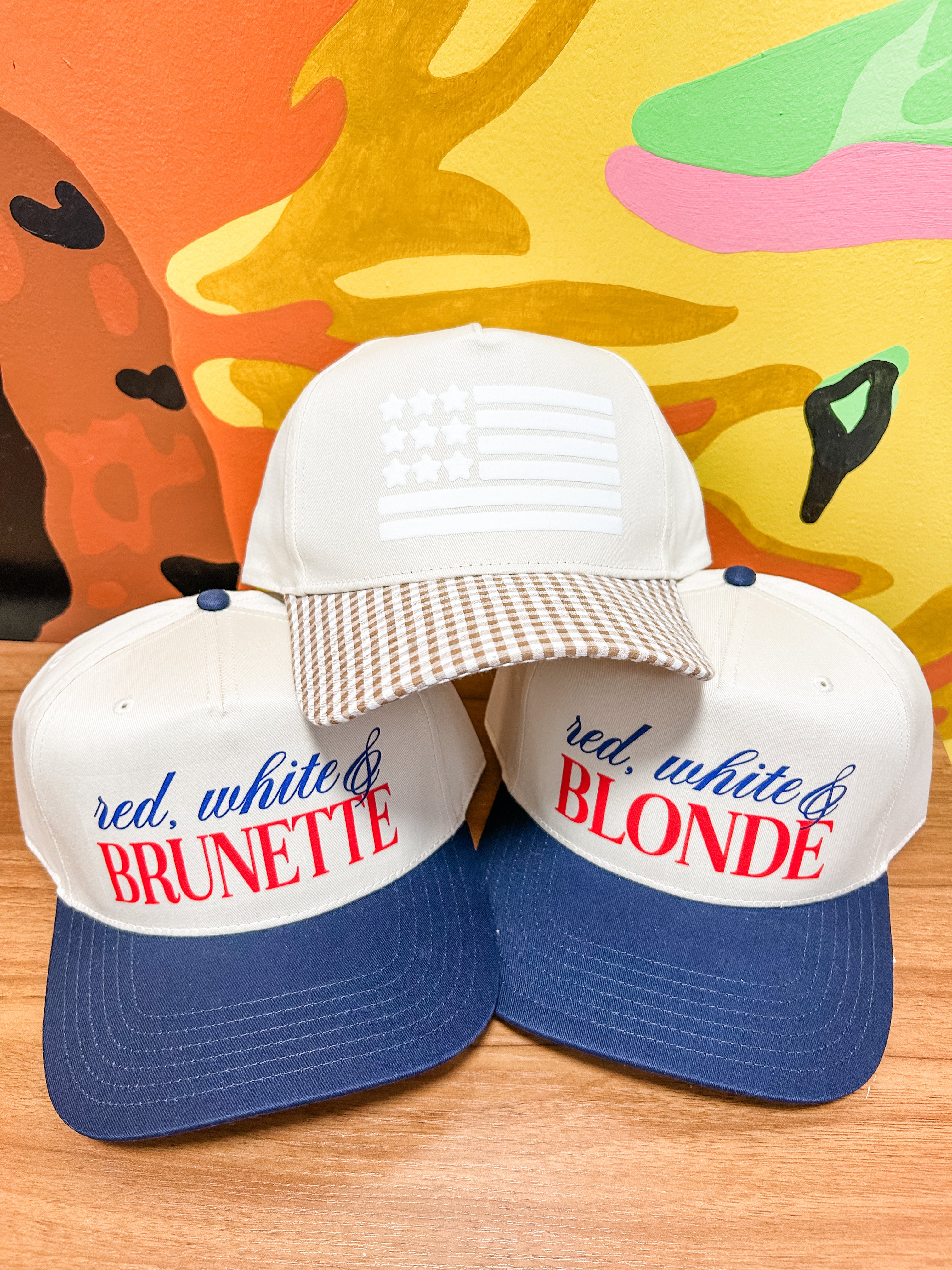 Red, White & Brunette Trucker Hat