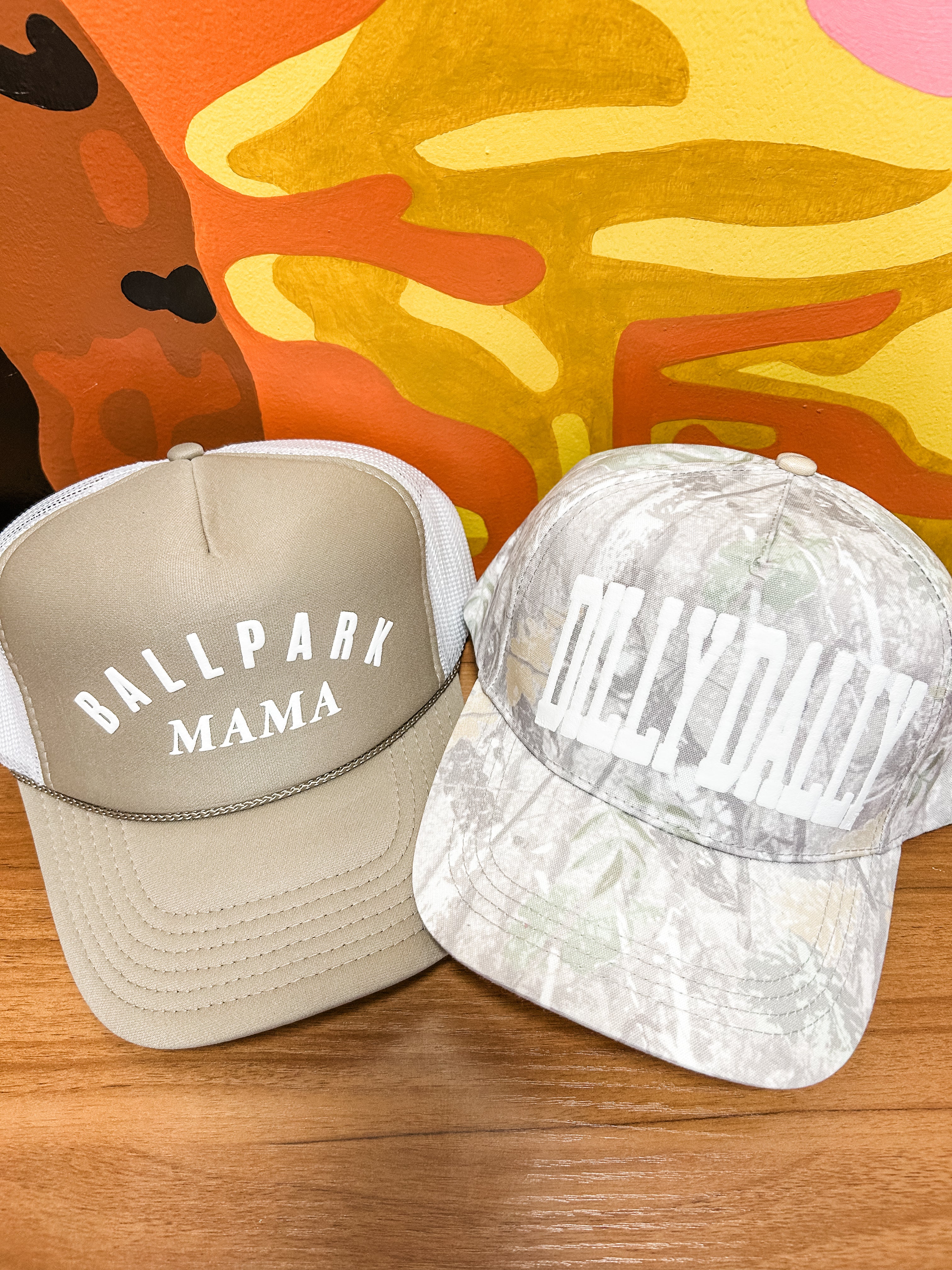 Khaki Ballpark Mama Trucker Hat