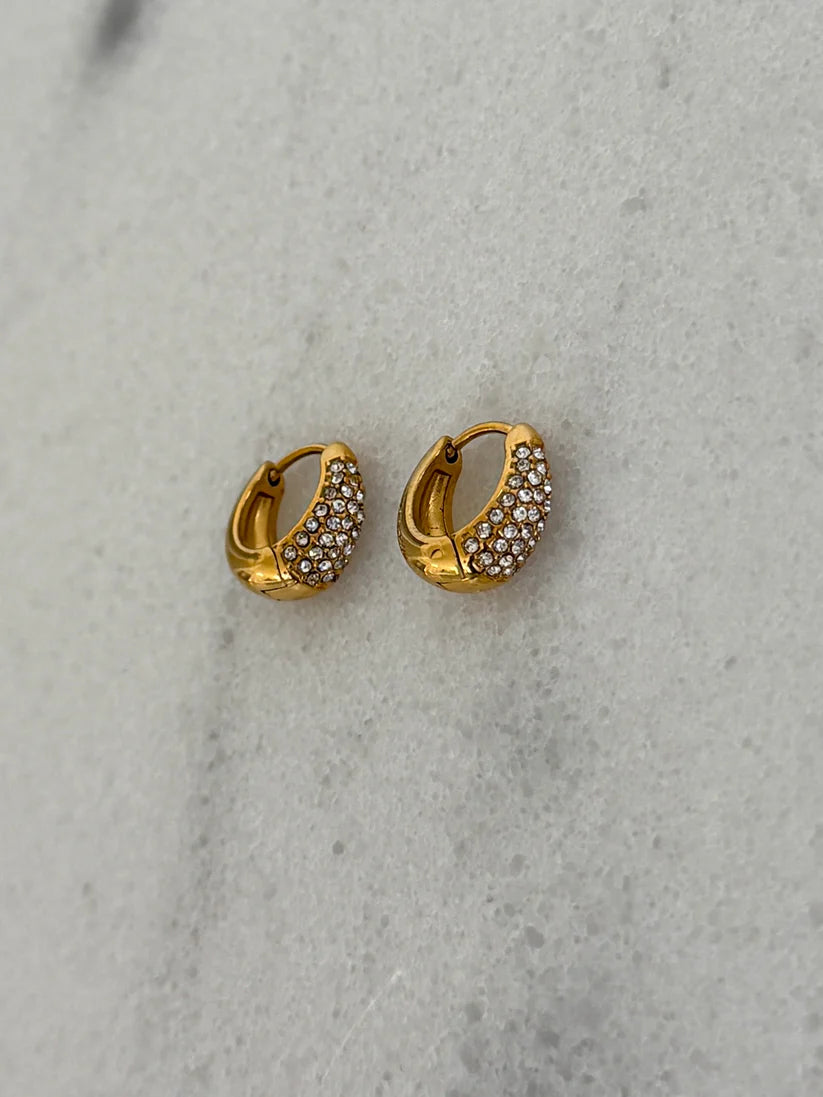 The Gold Diamond Huggie Earrings