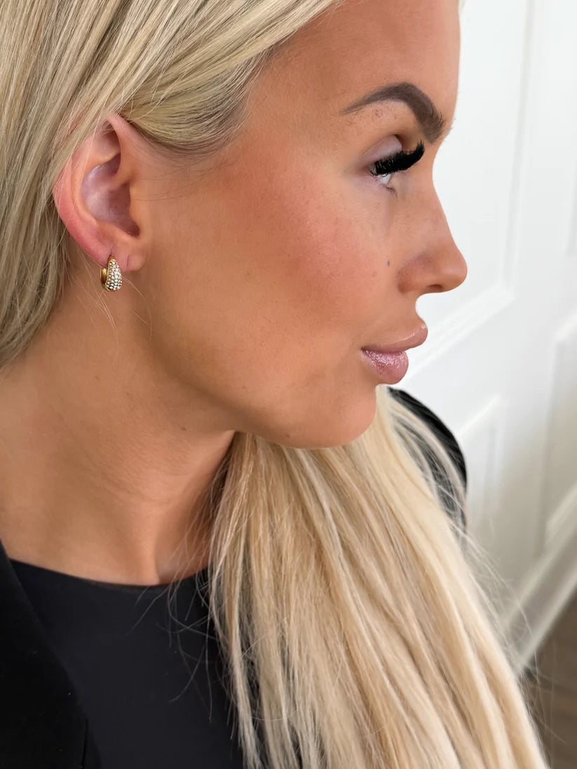 The Gold Diamond Huggie Earrings
