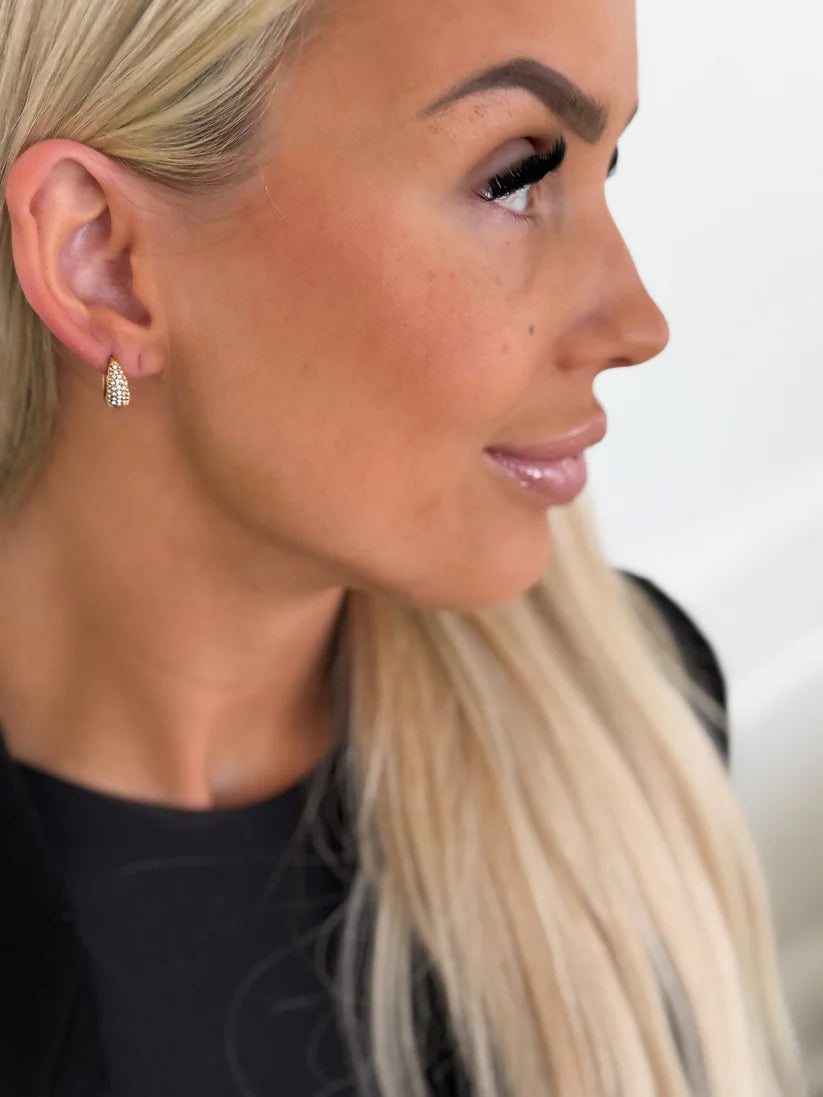 The Gold Diamond Huggie Earrings