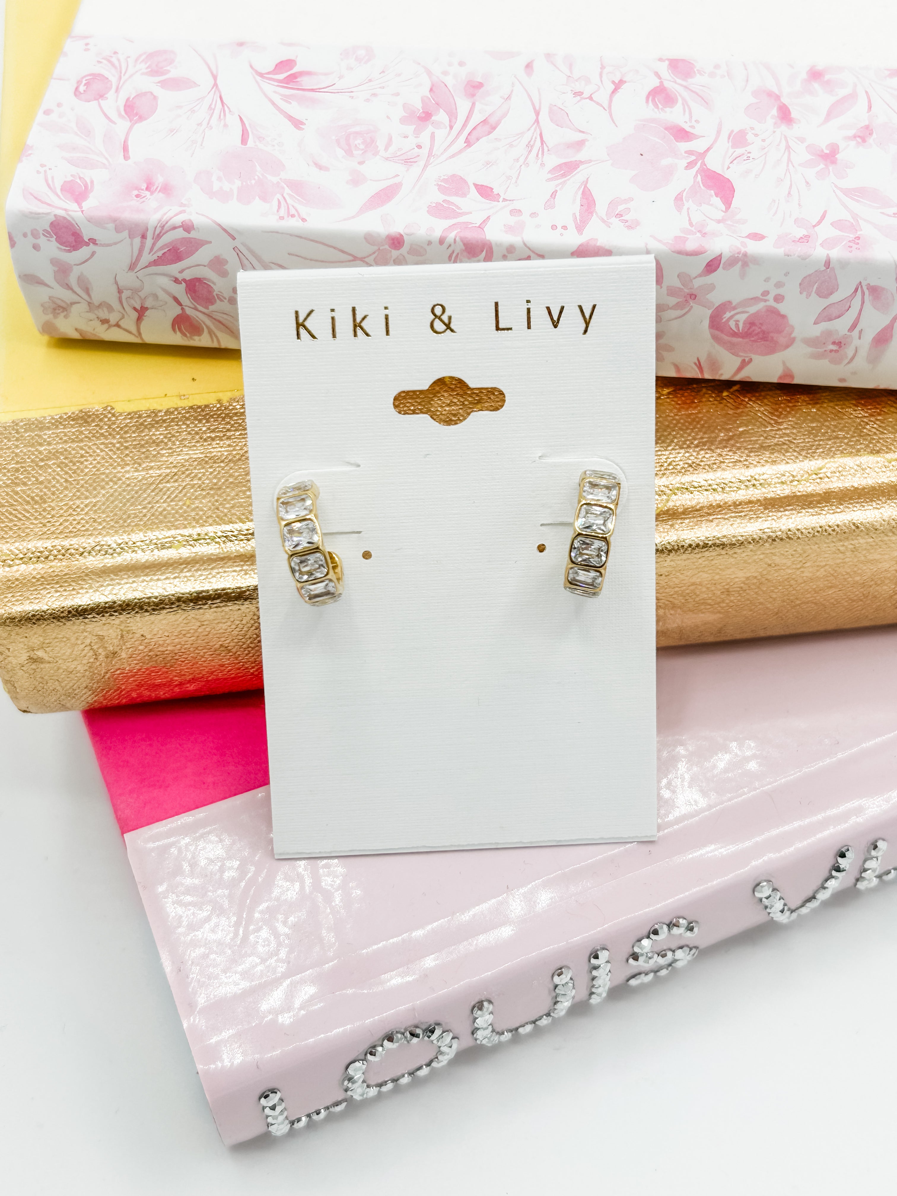 Bling Stone Huggie Earrings