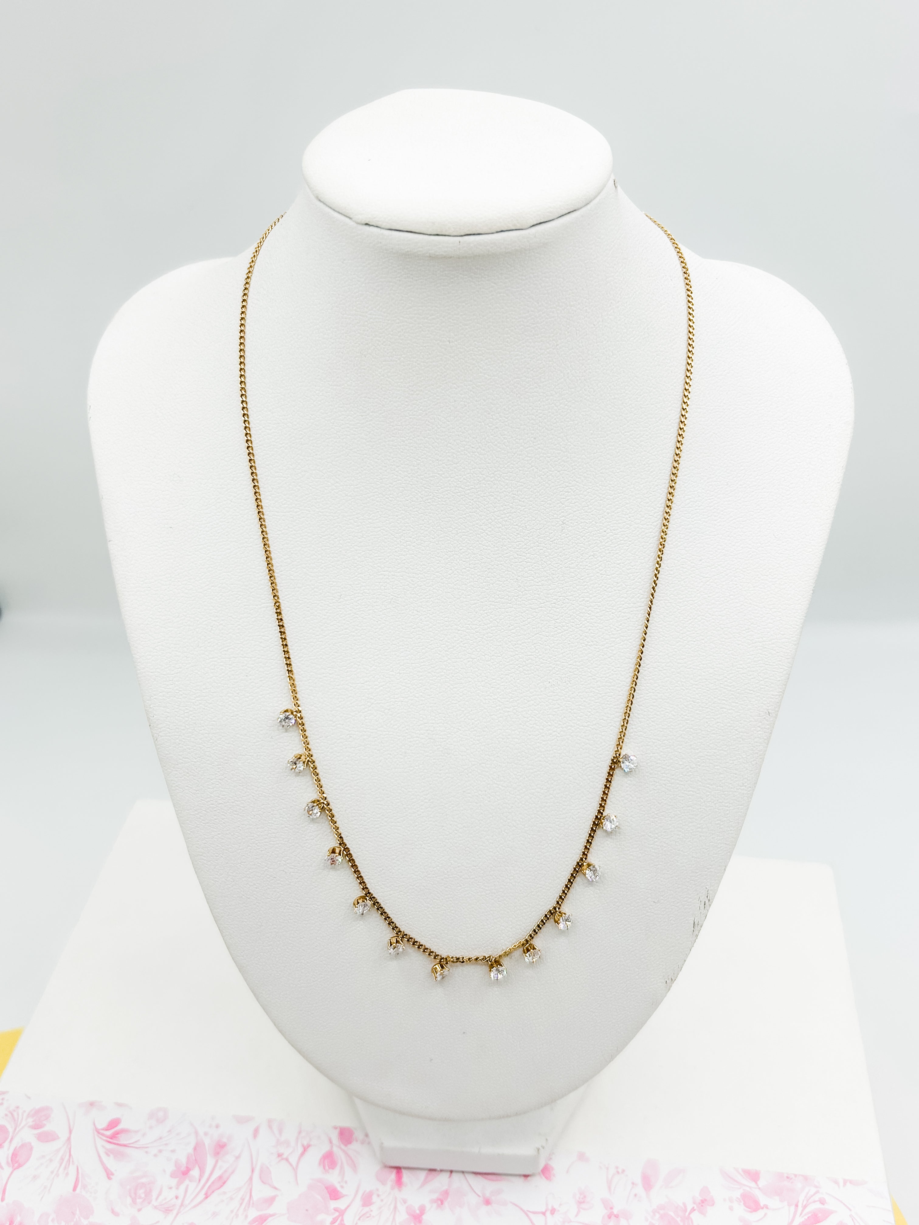 Multiple Dangle Stone Necklace