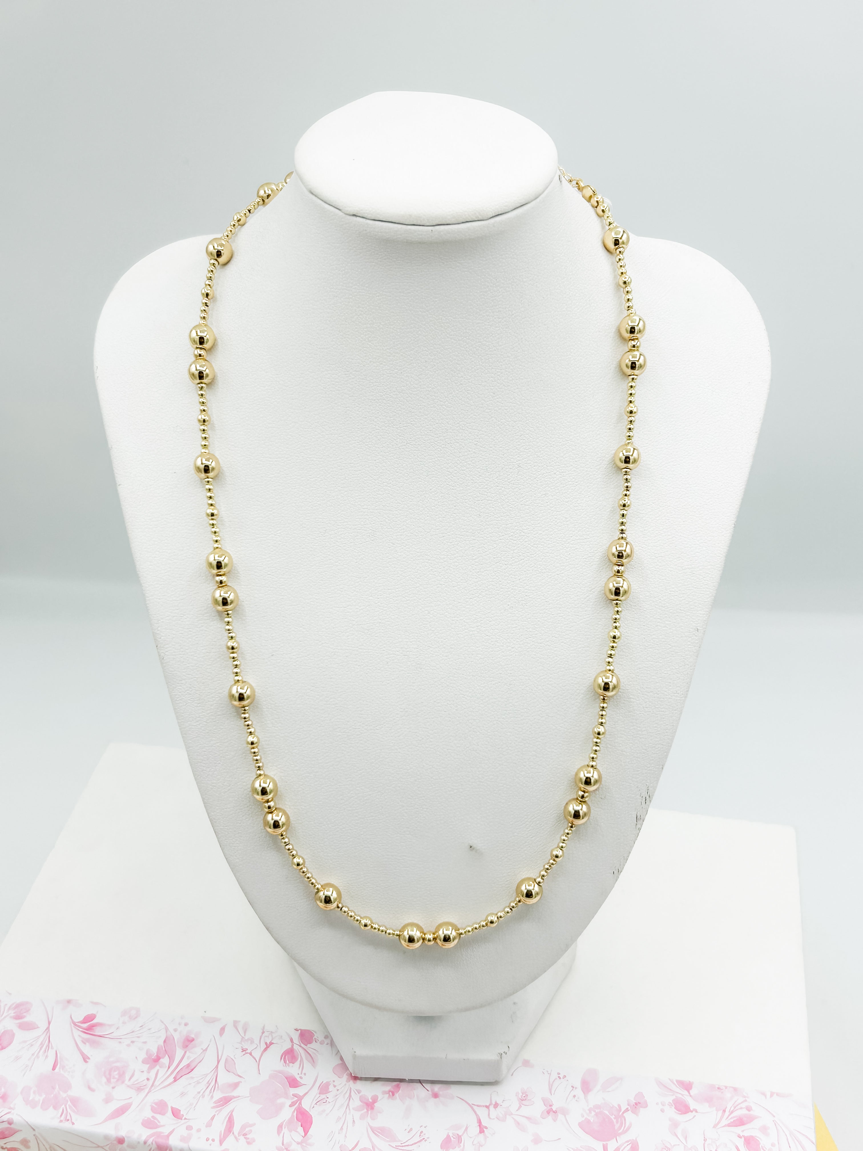 Gold Bead Choker Necklace