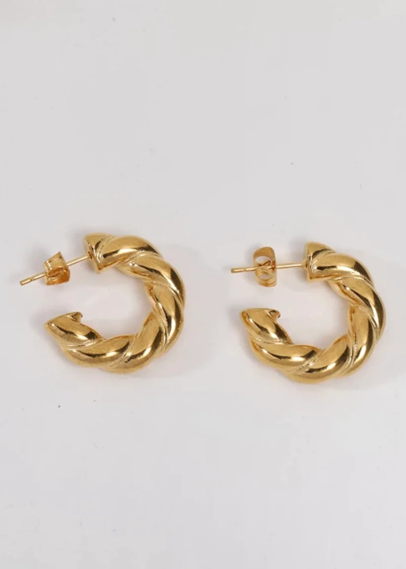 The Gold Small Twist Hoop