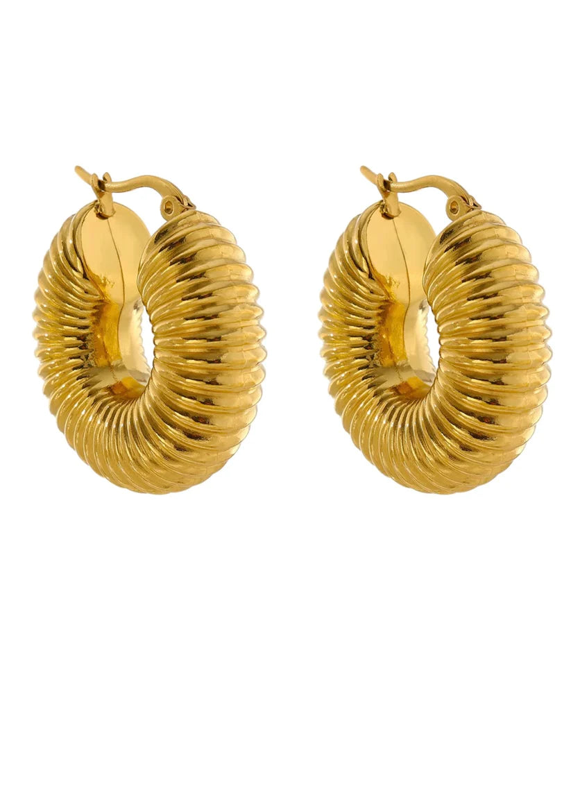 The Gold Grooved Hoops