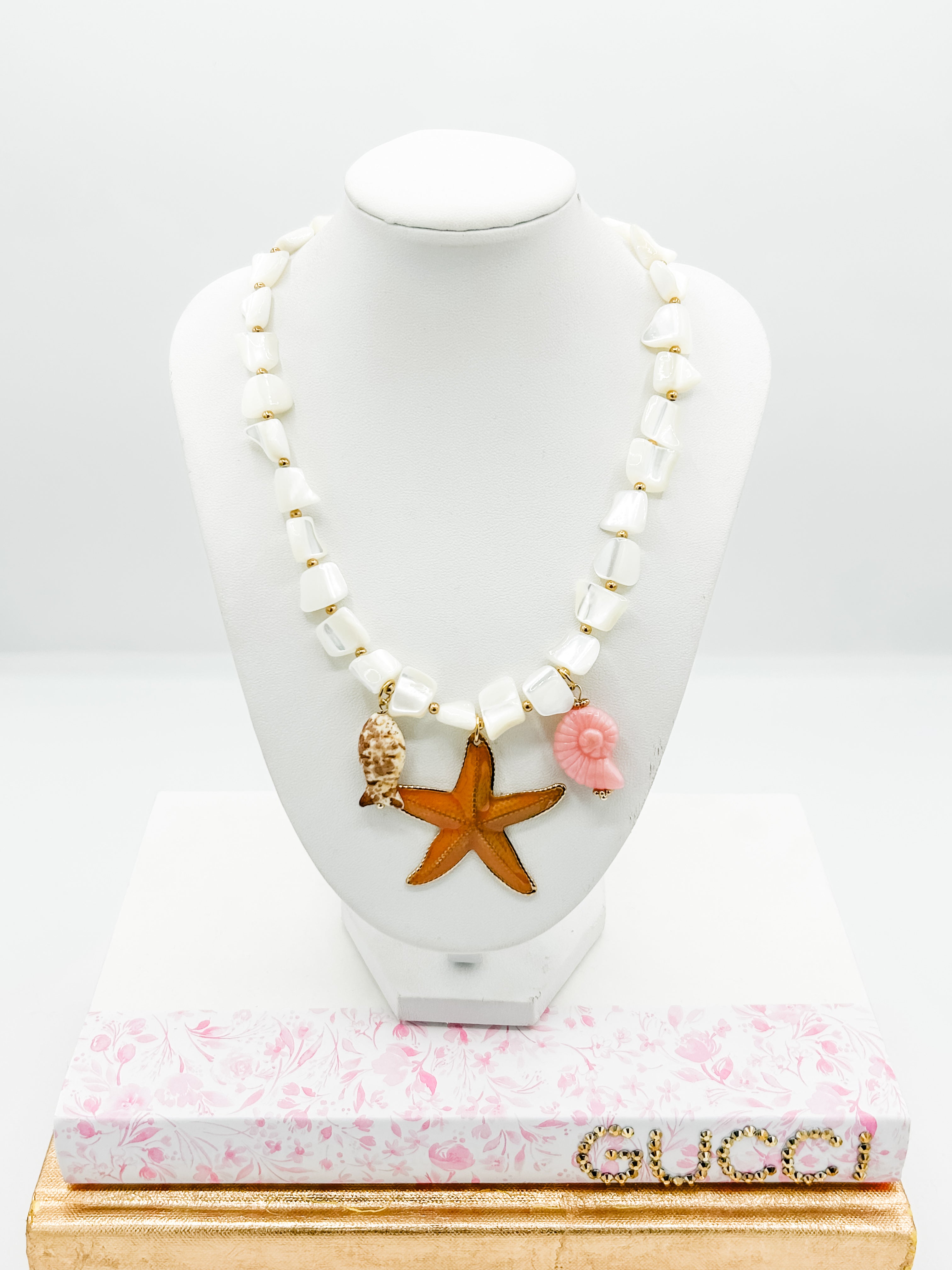 Large Starfish Beaded Necklace