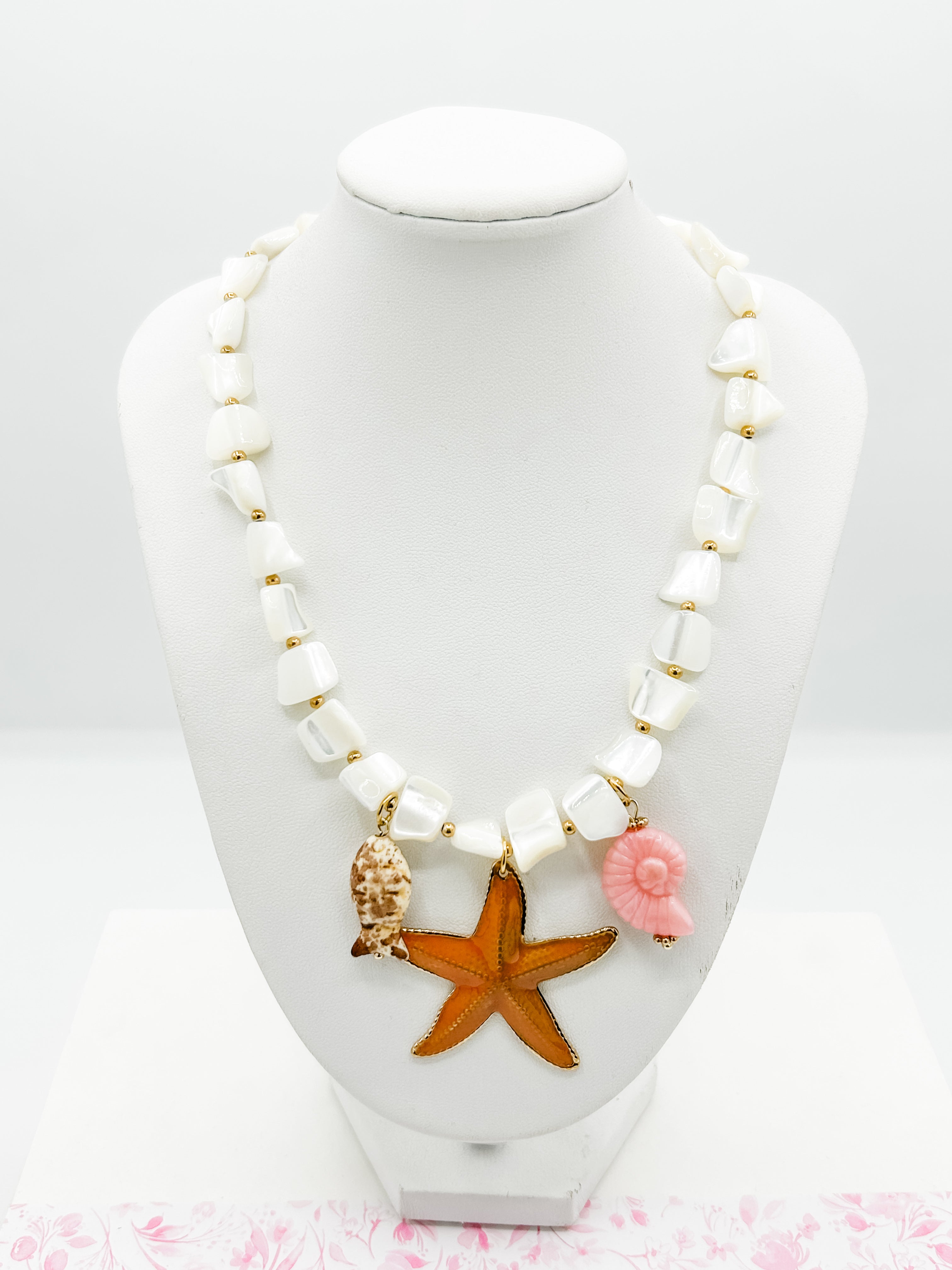 Large Starfish Beaded Necklace