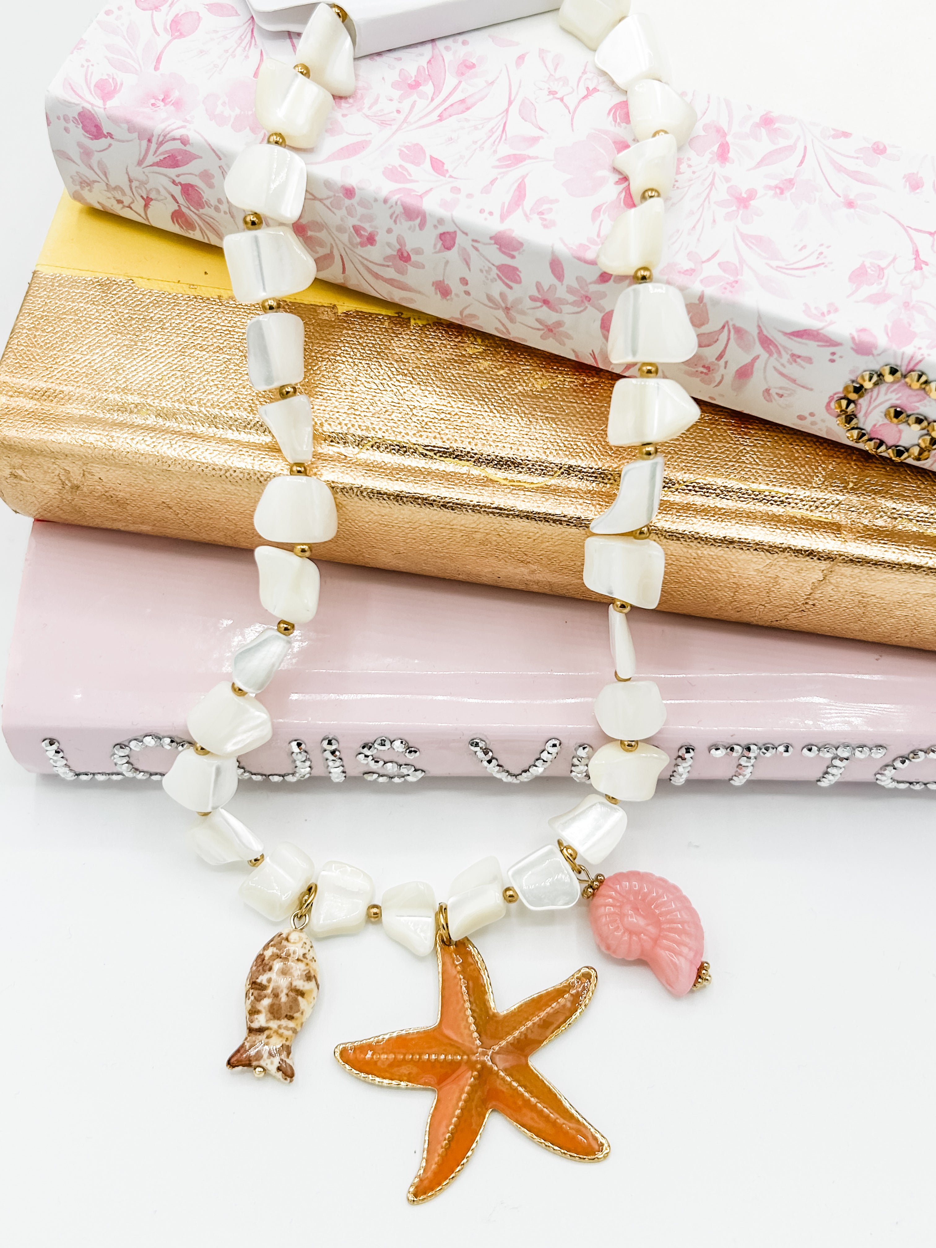Large Starfish Beaded Necklace