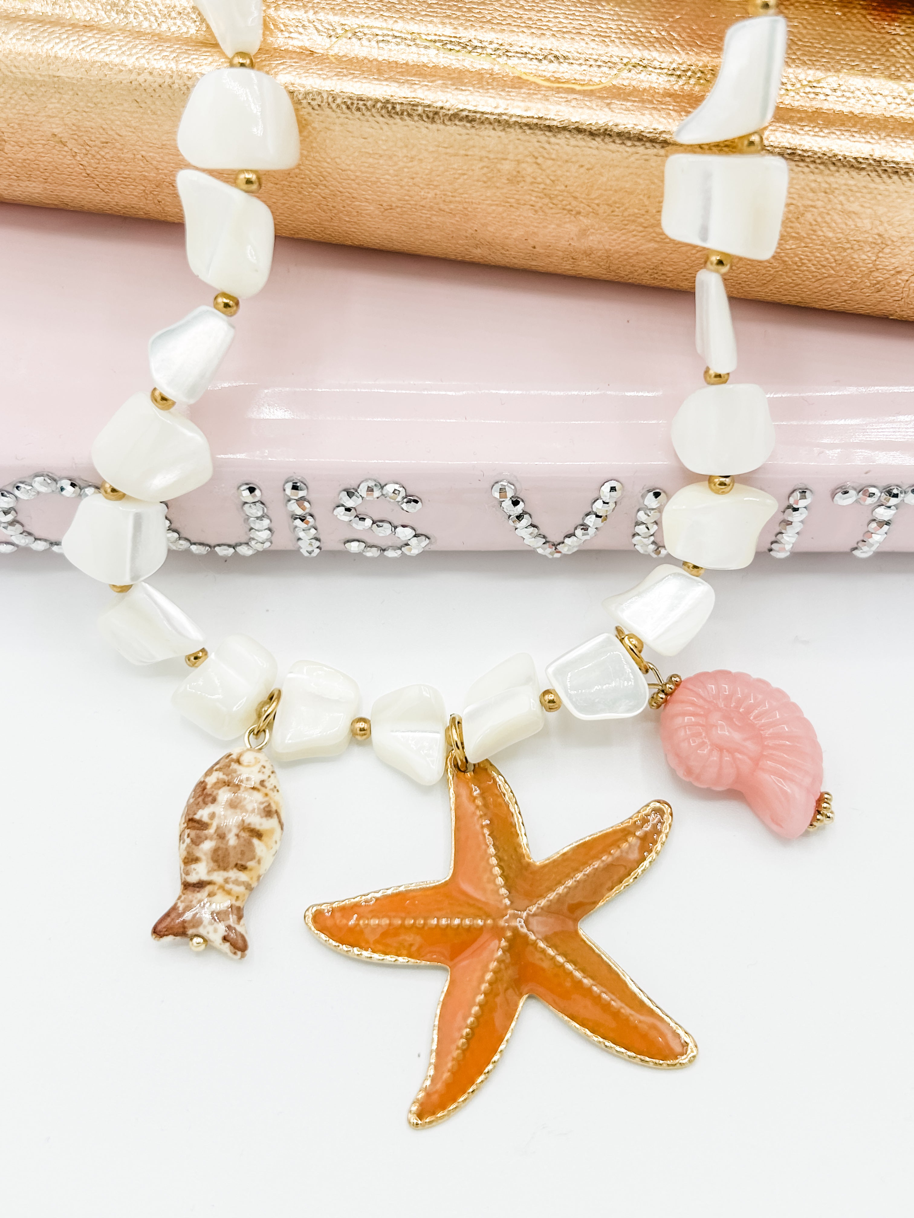 Large Starfish Beaded Necklace