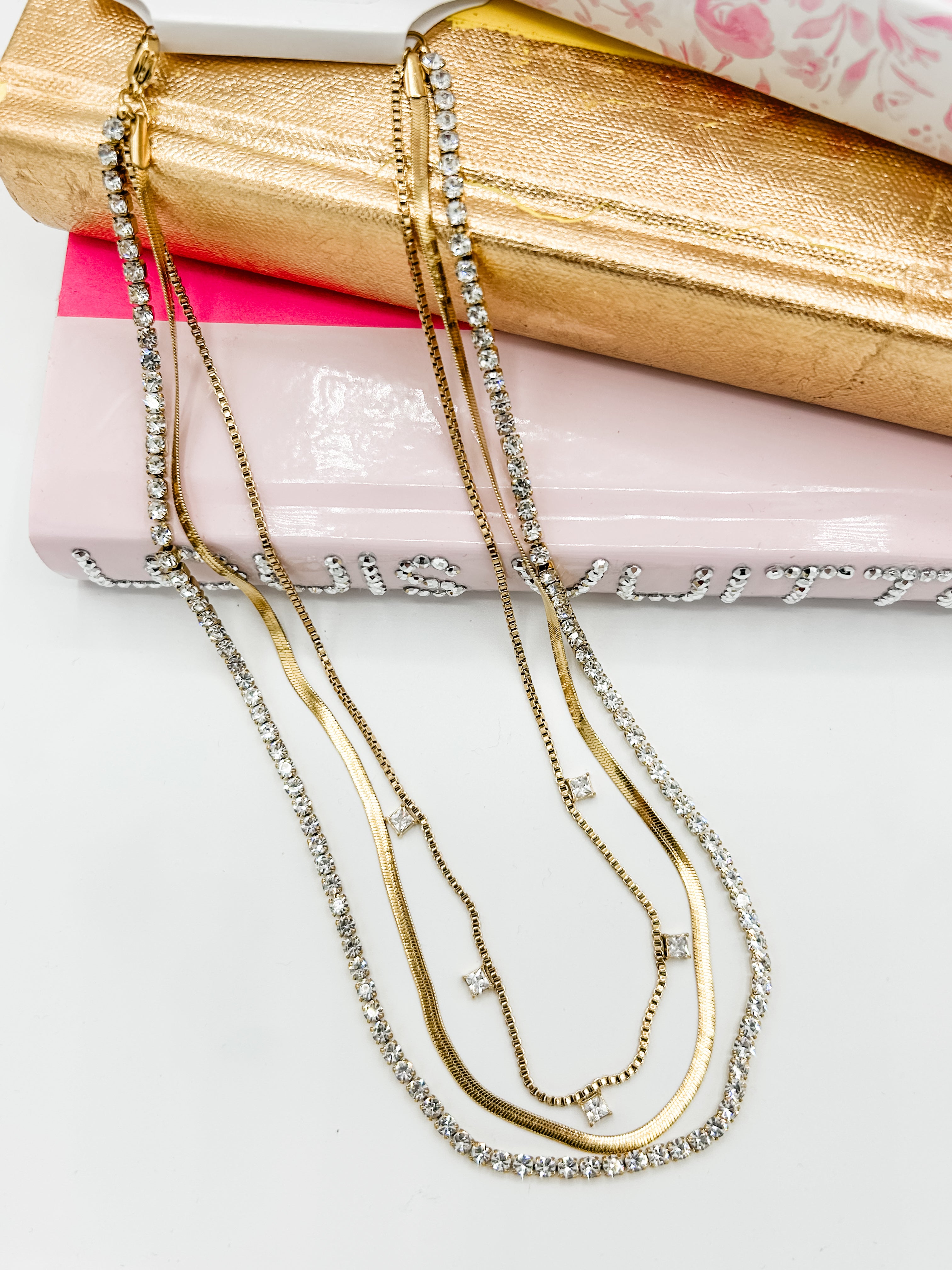 Triple Strand Bling Necklace