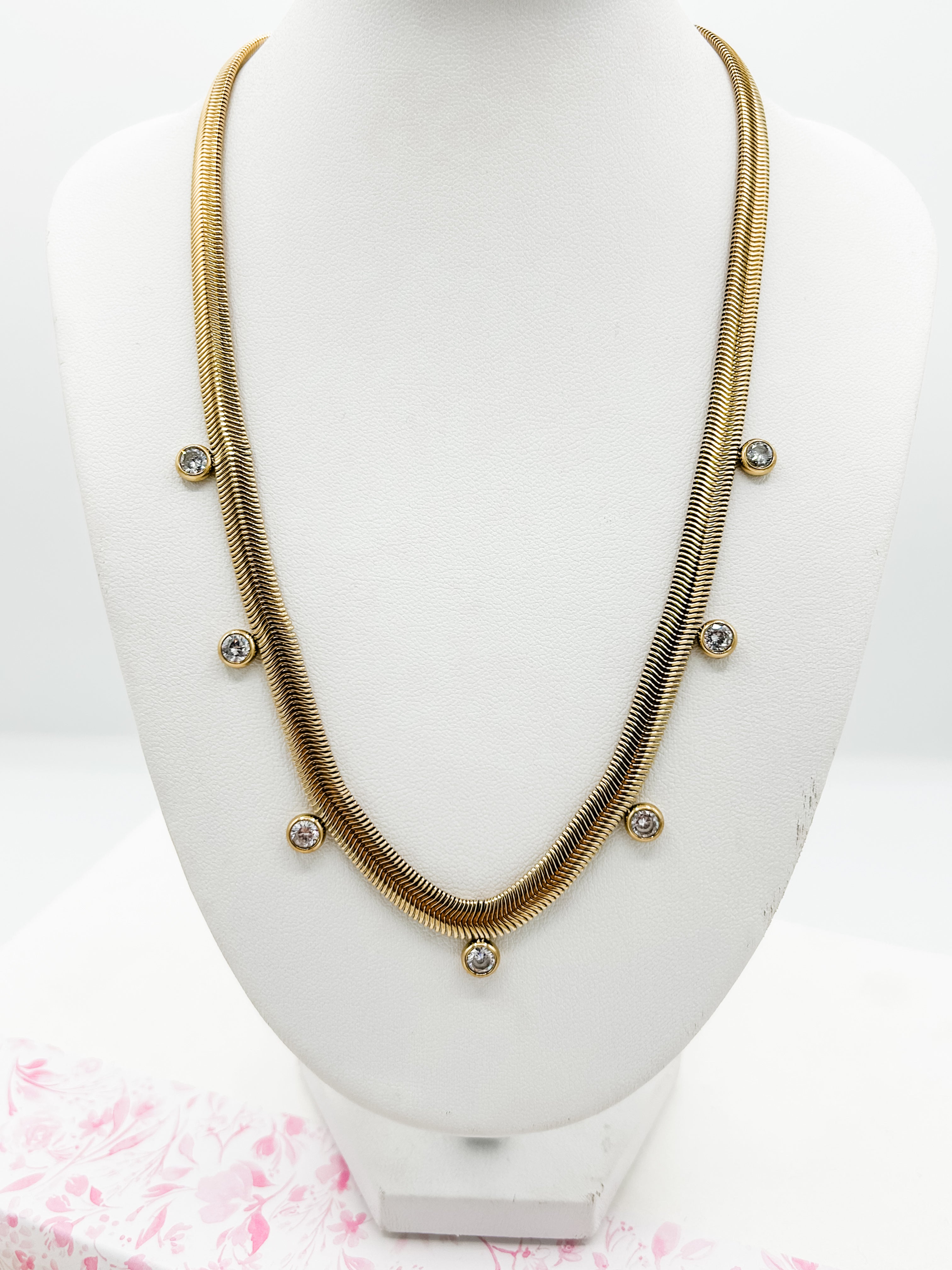 7 Stones Gold Necklace