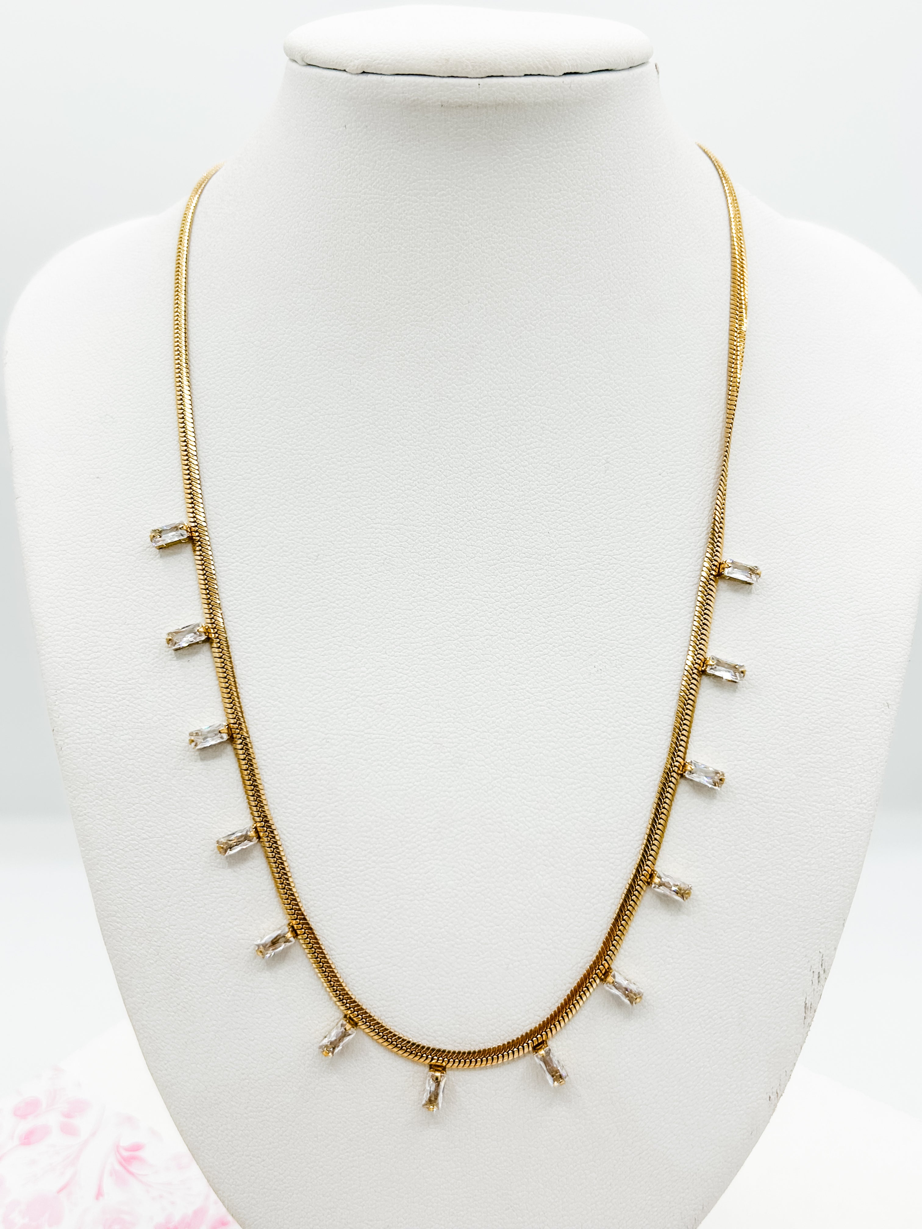 Multiple Rectangle Stone Necklace