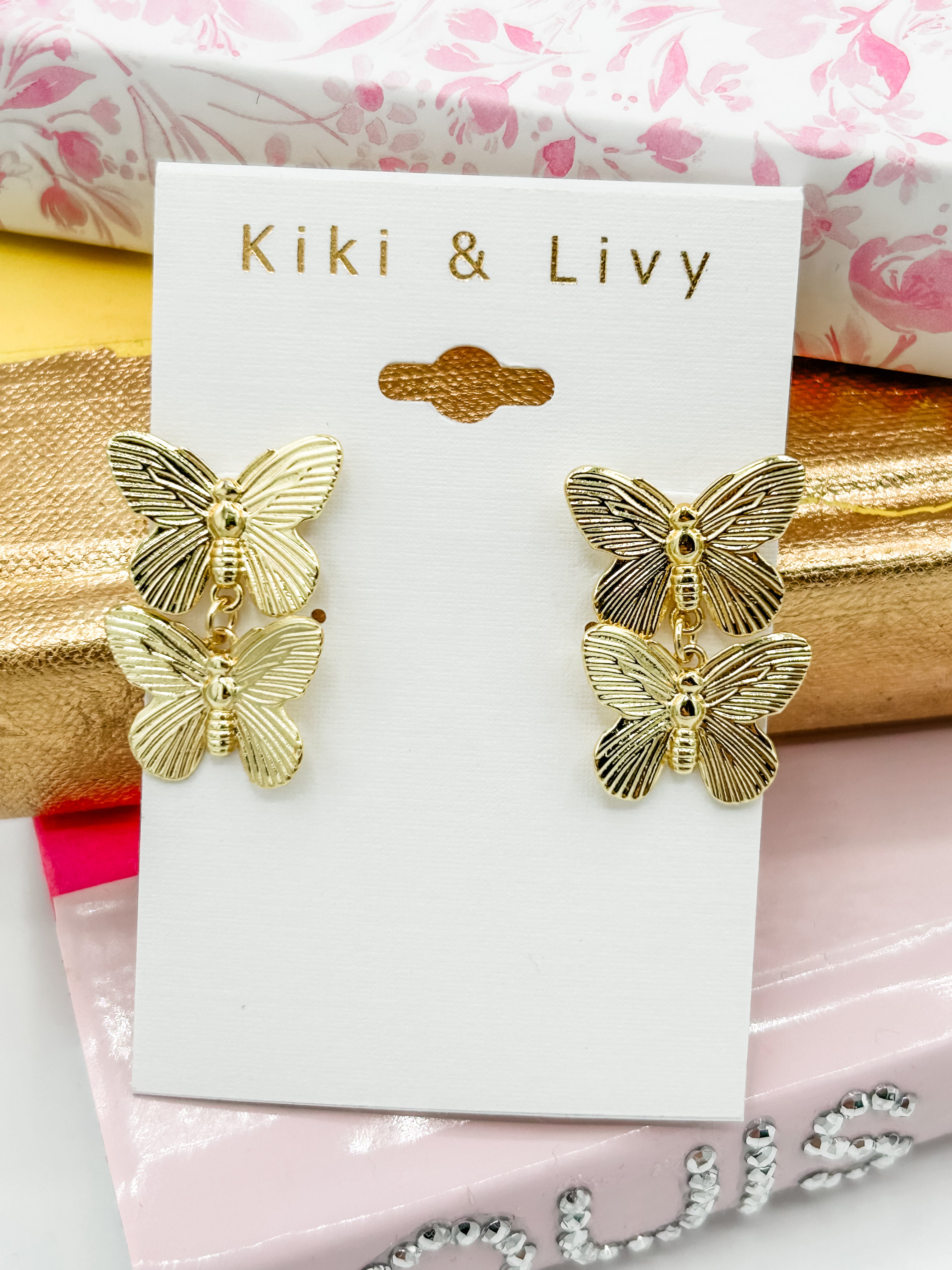 Double Butterfly Studs