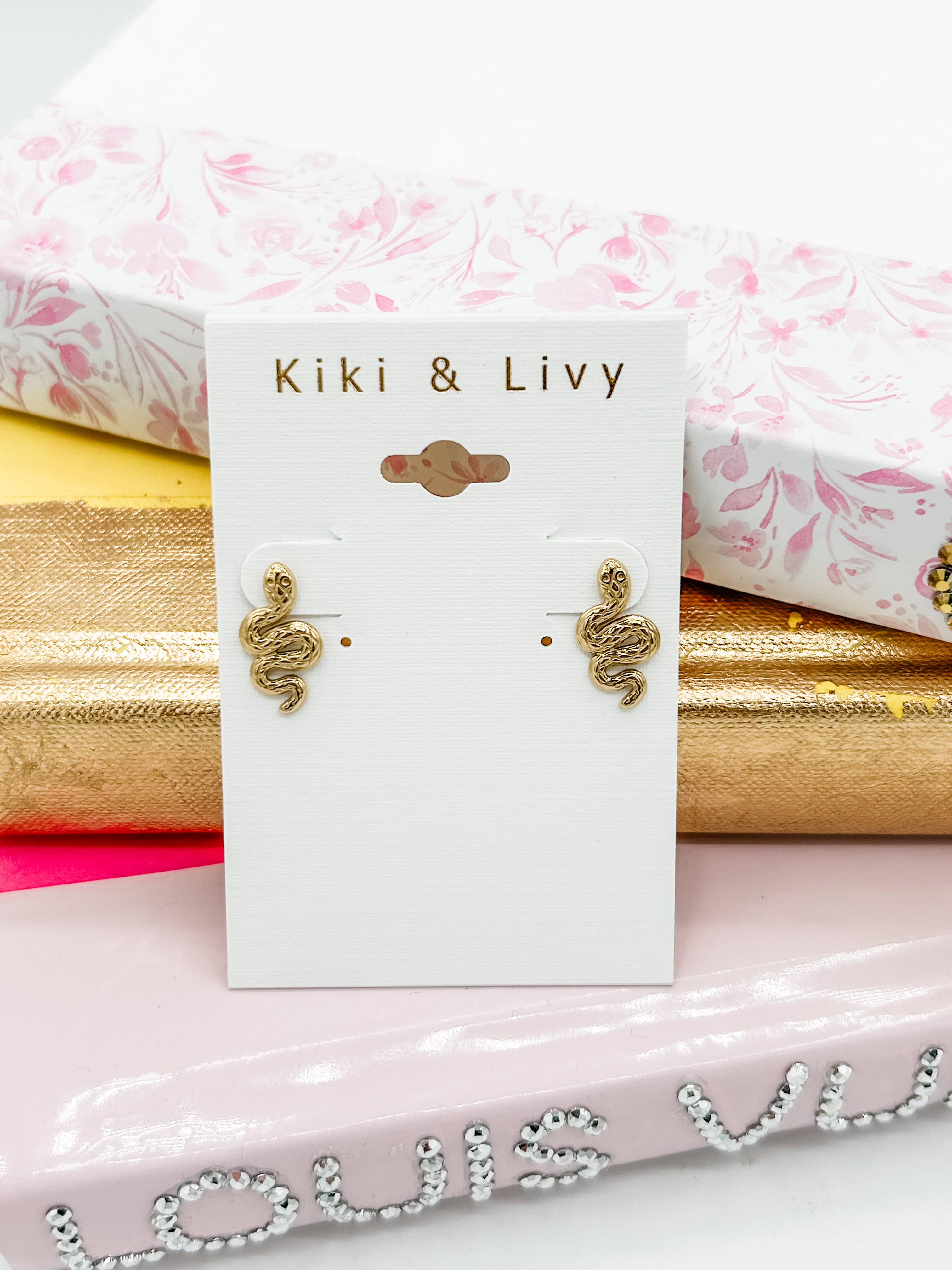 Gold Snake Studs