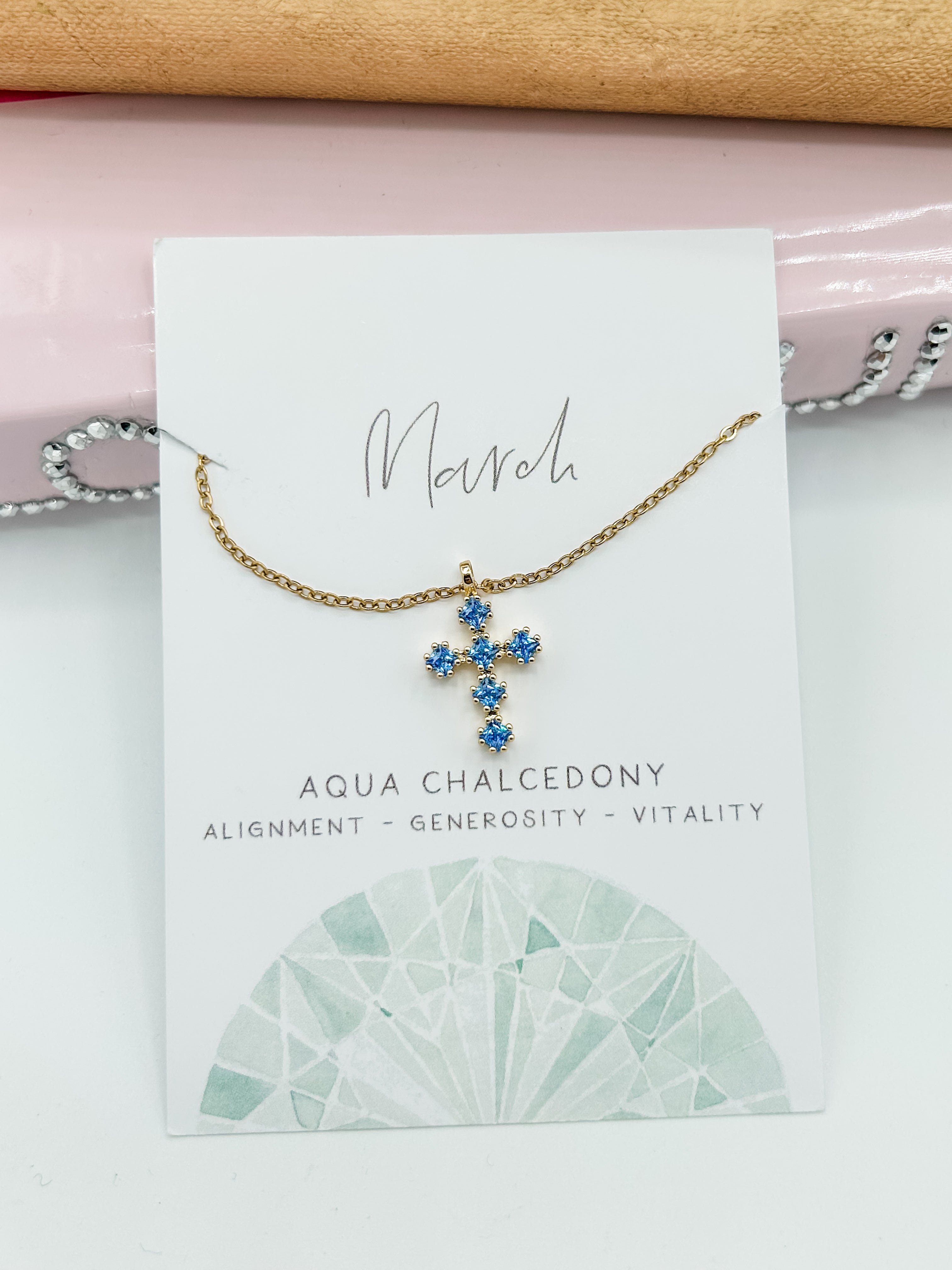 Cross Birthstone Necklace