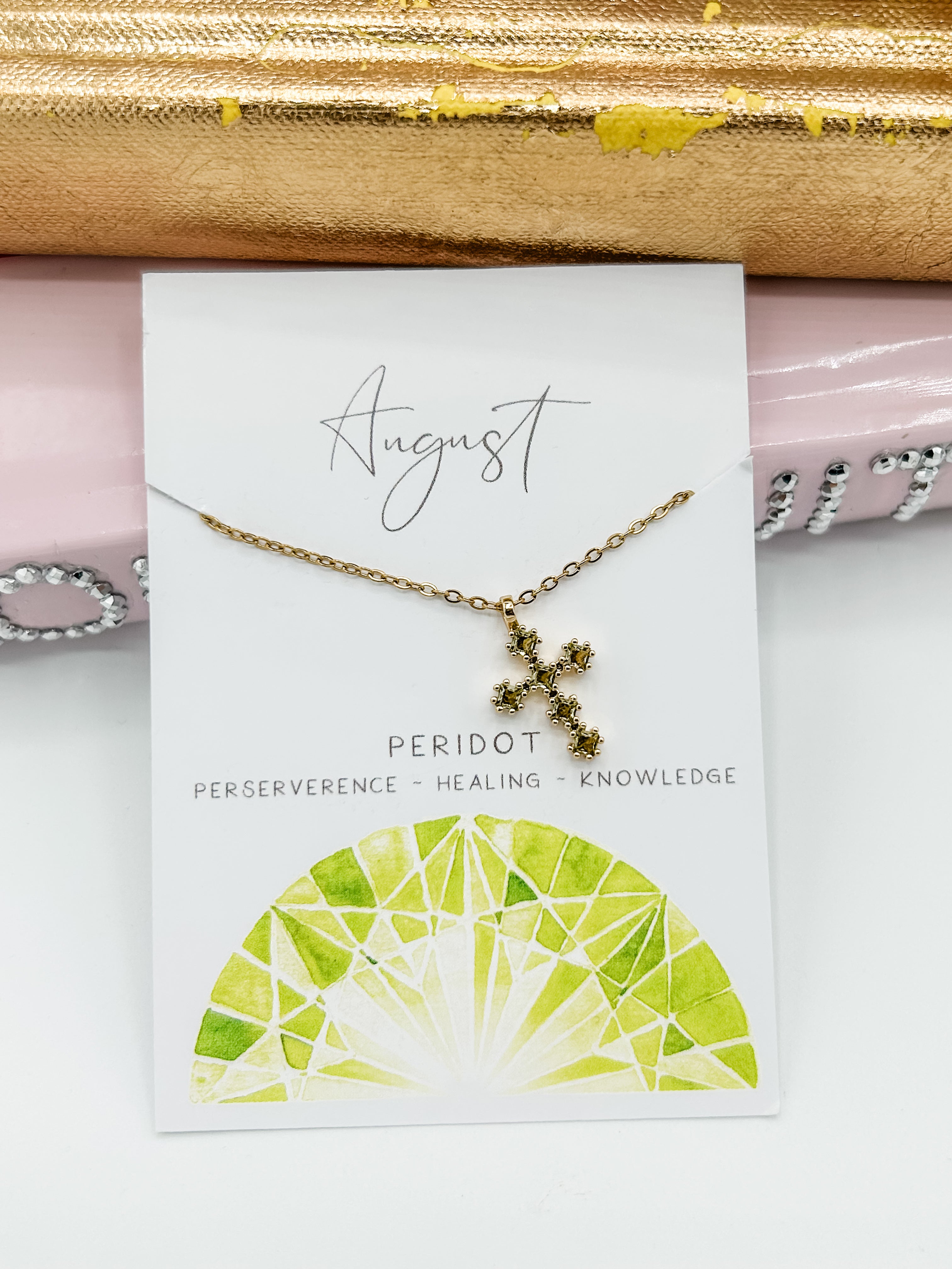 Cross Birthstone Necklace