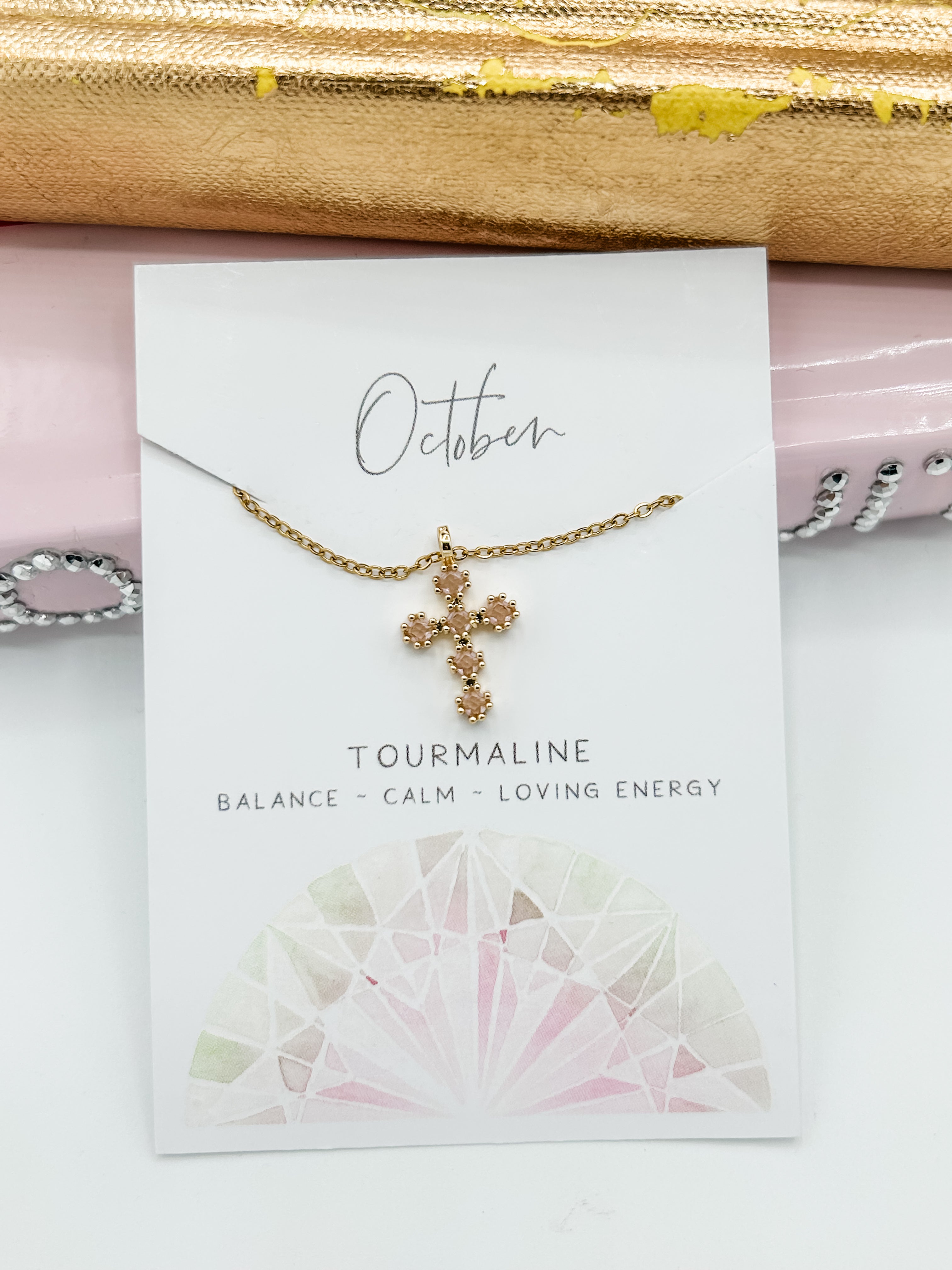 Cross Birthstone Necklace
