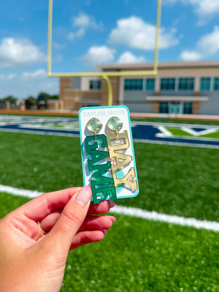 Green & Gold GameDay Earrings