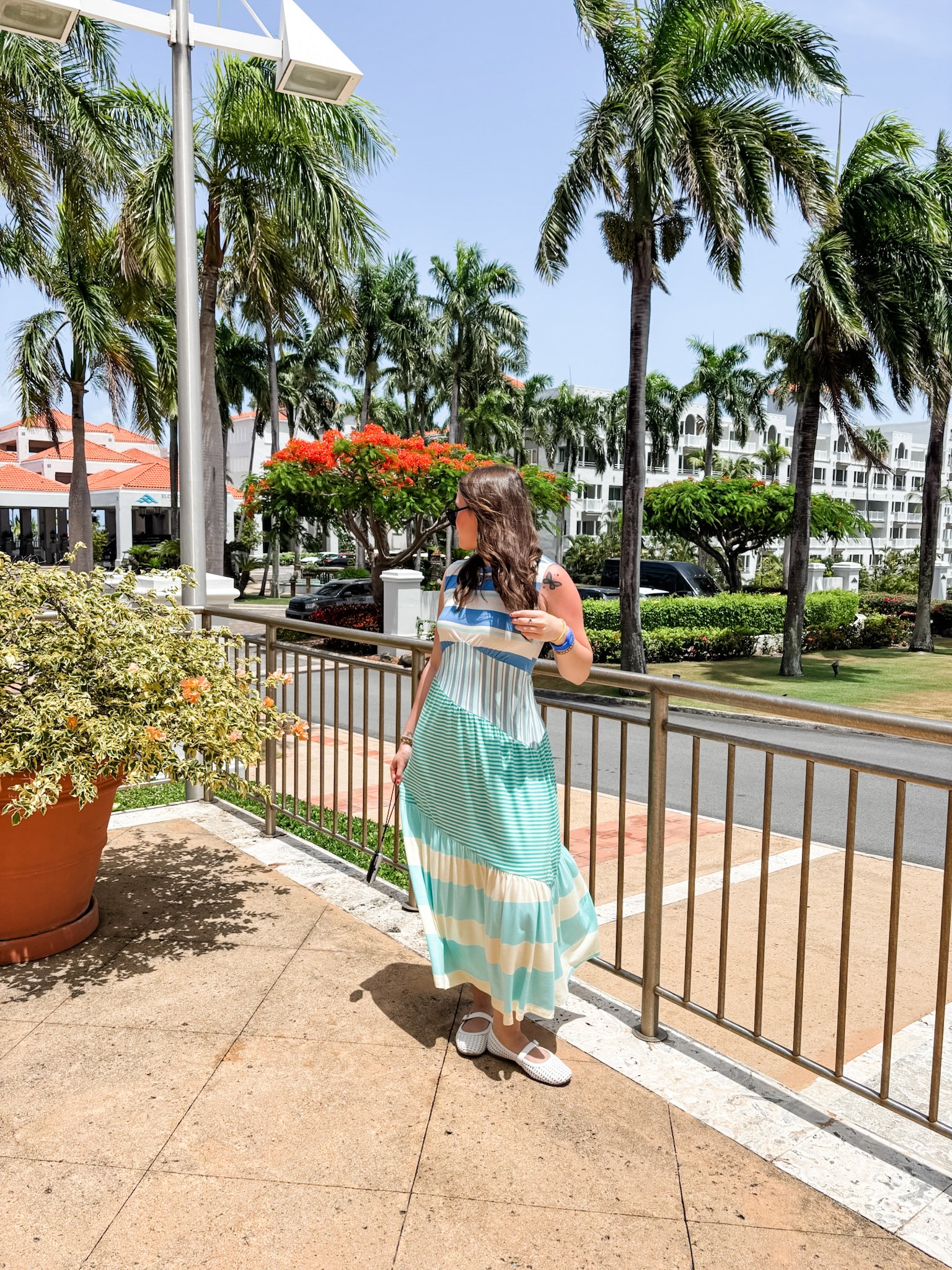 Blue Multi Stripe Maxi Dress