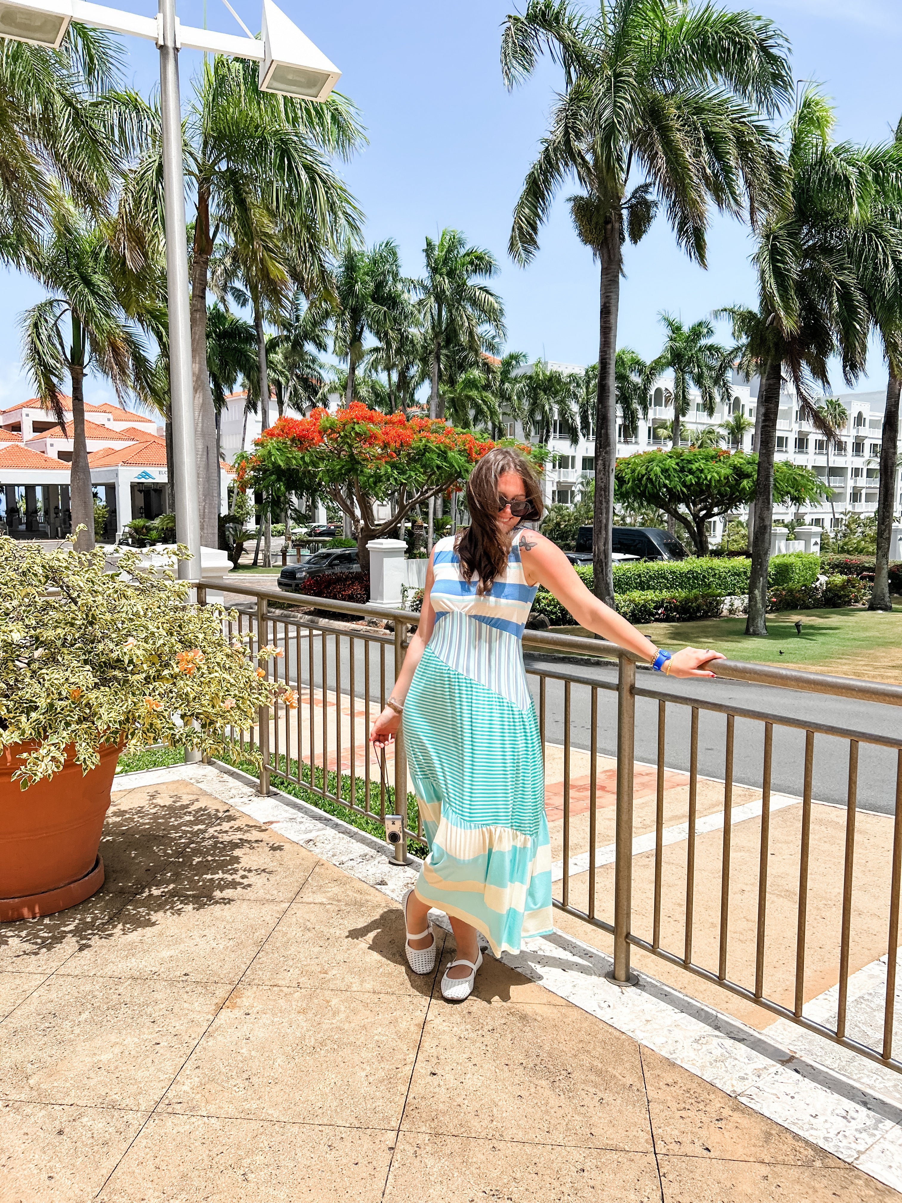 Blue Multi Stripe Maxi Dress
