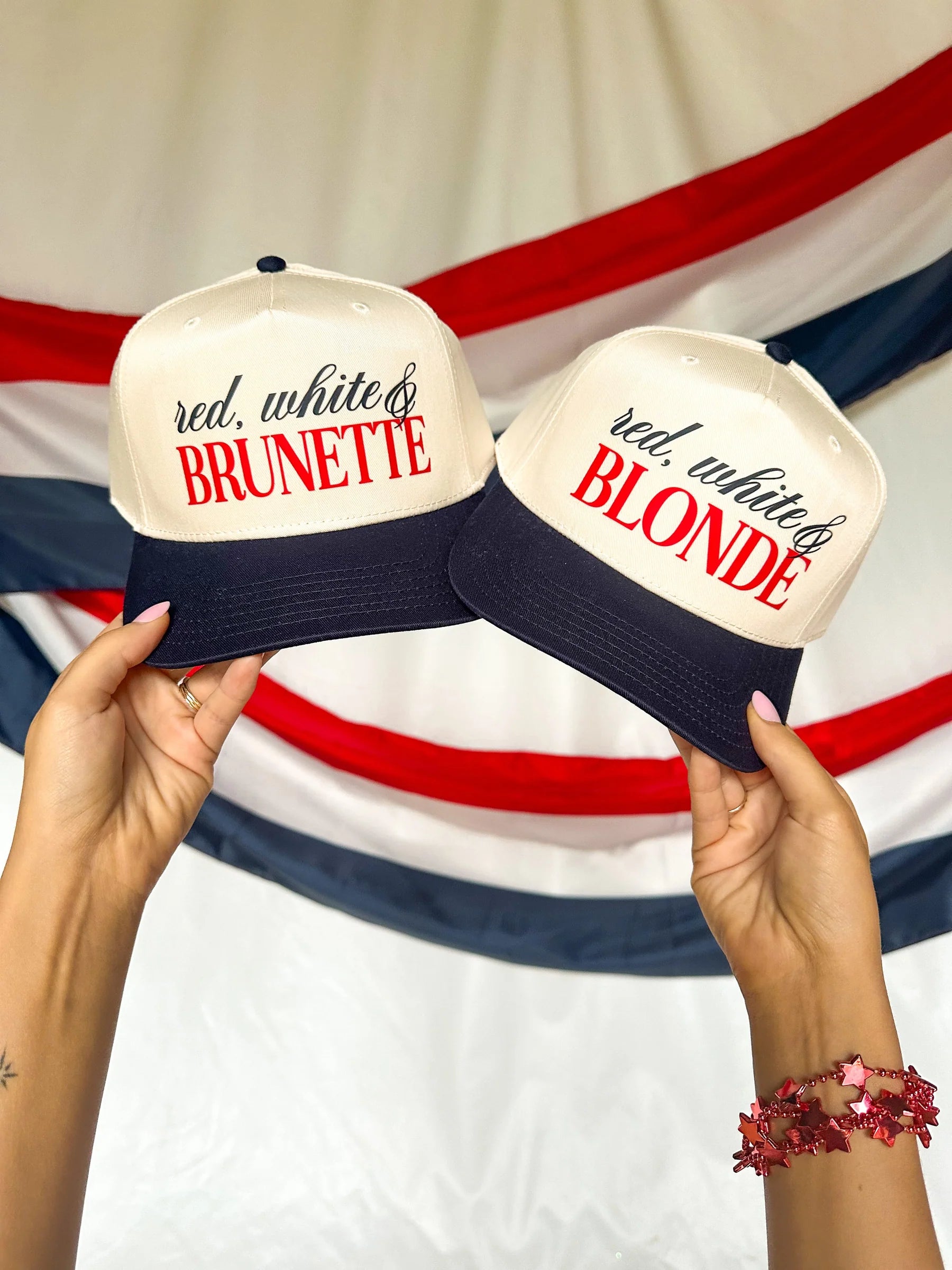Red, White & Blonde Trucker Hat