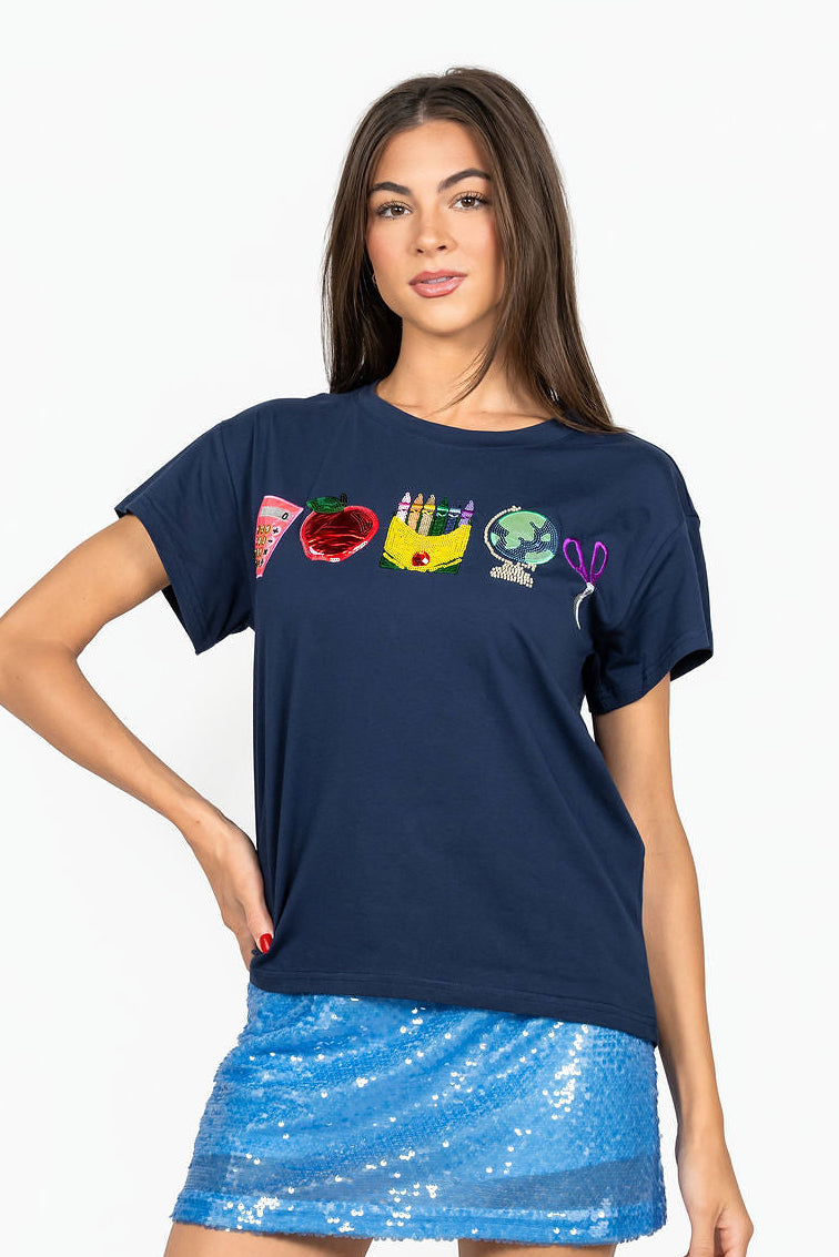 Navy Mini School Icon Tee