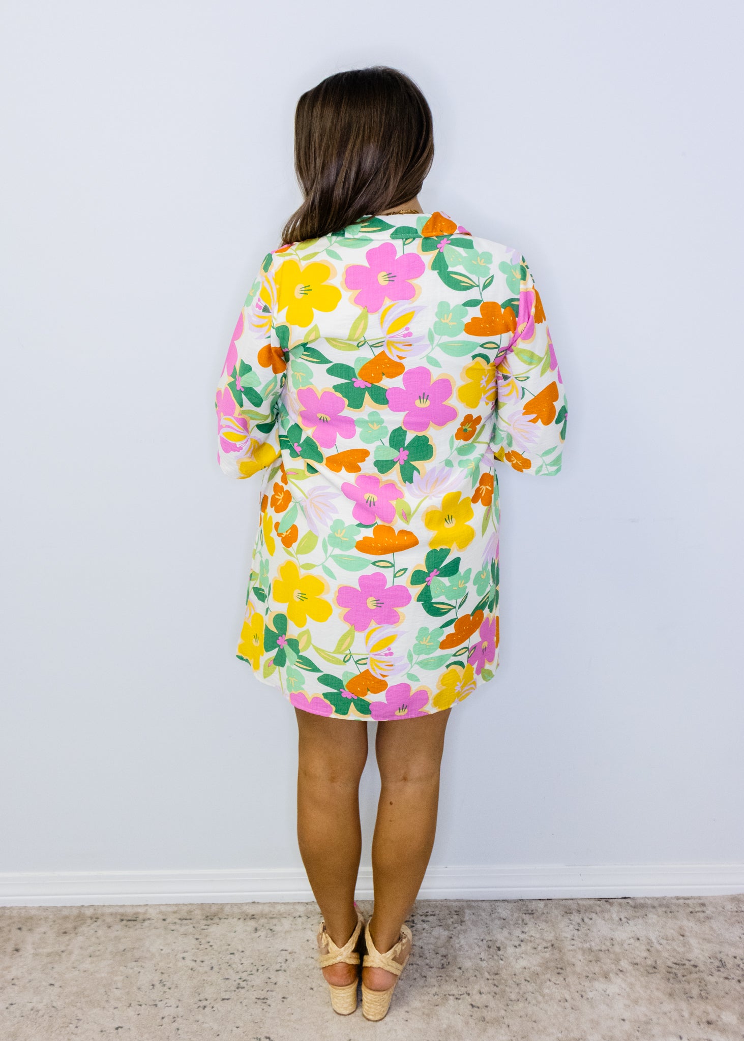 Multi Bold Floral Shift Dress