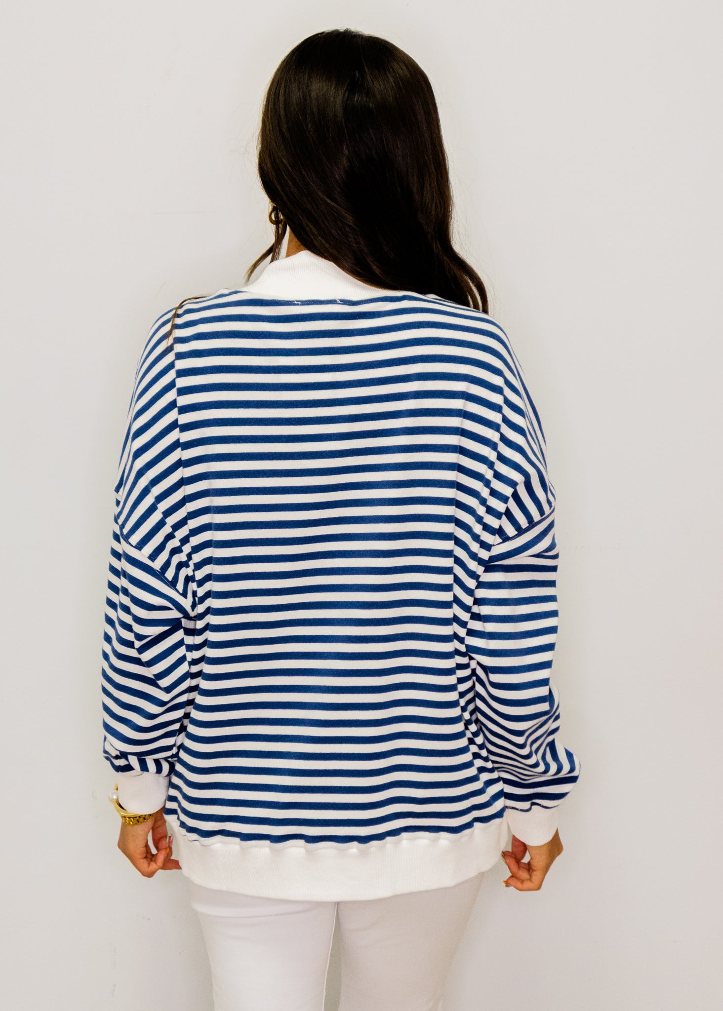 Navy Stripe "USA" Sweatshirt