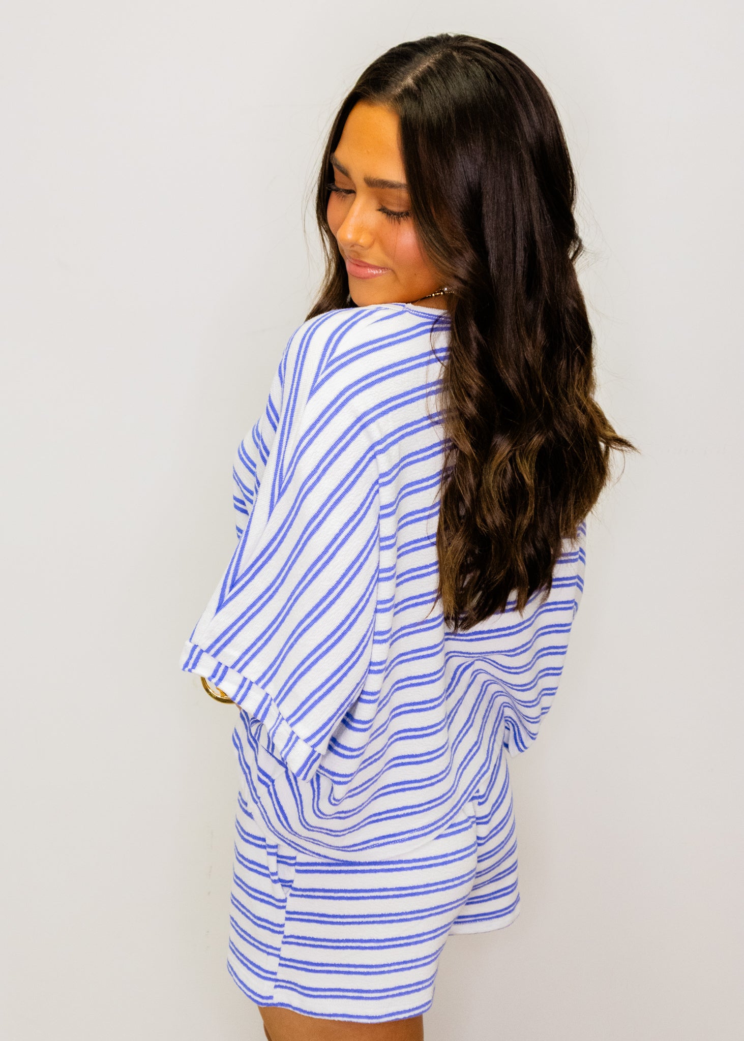 Royal Blue Stripe Terry Set