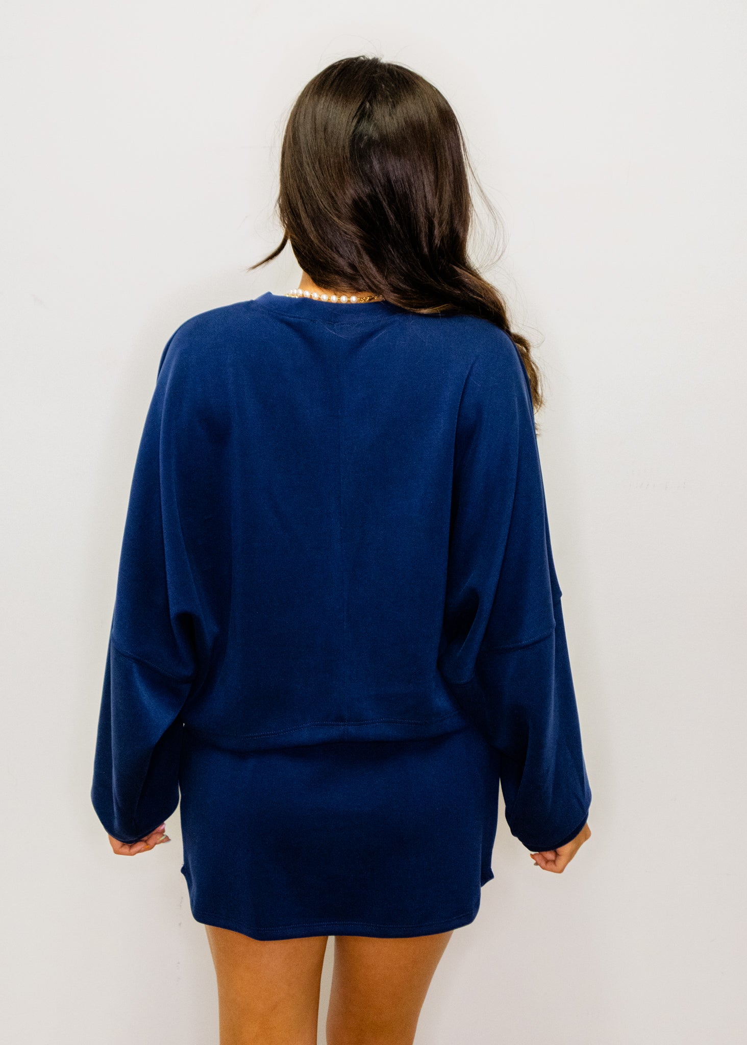 Navy Cropped Dolman Top & Skort Set