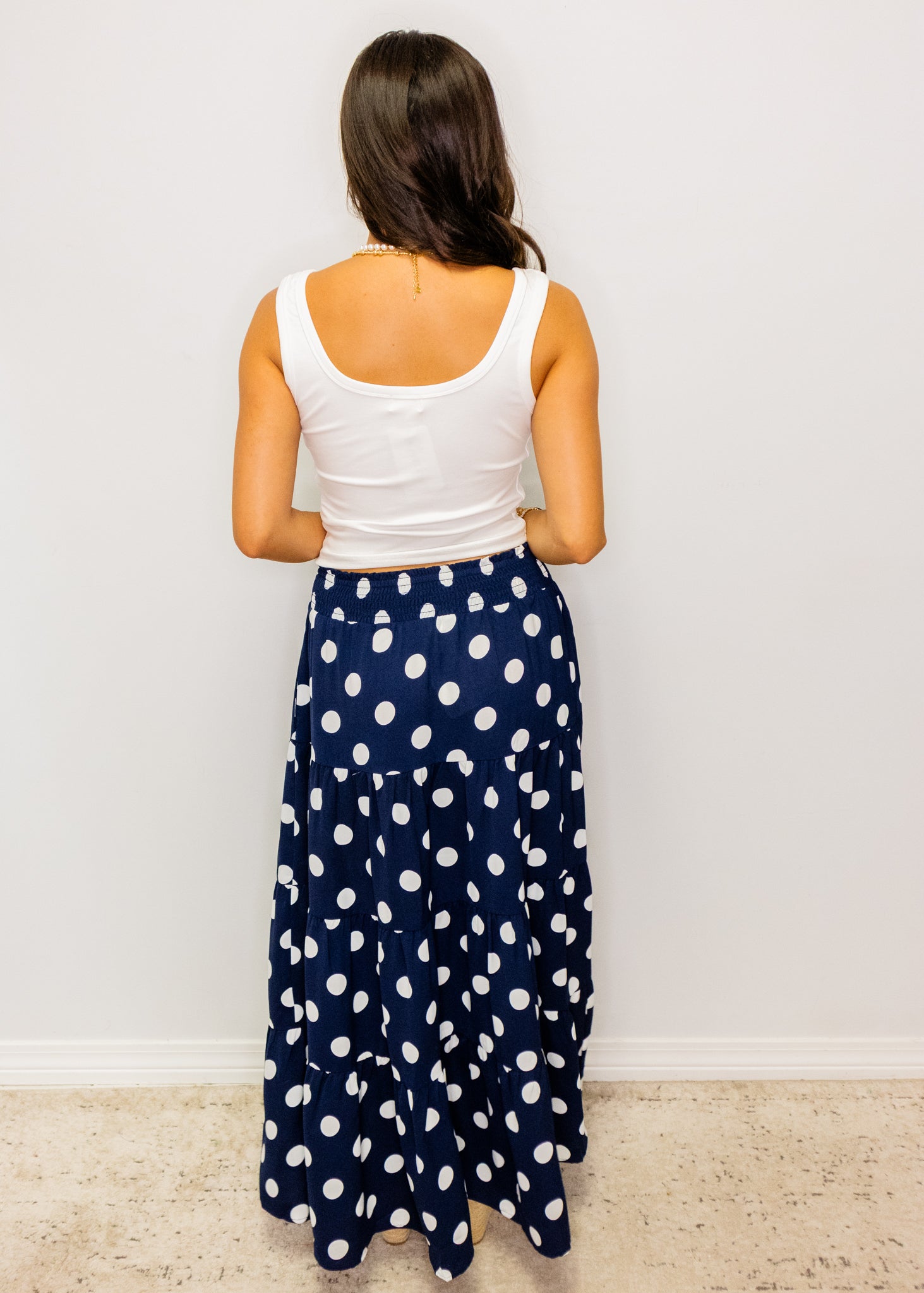 White Fitted Henley Tank Top