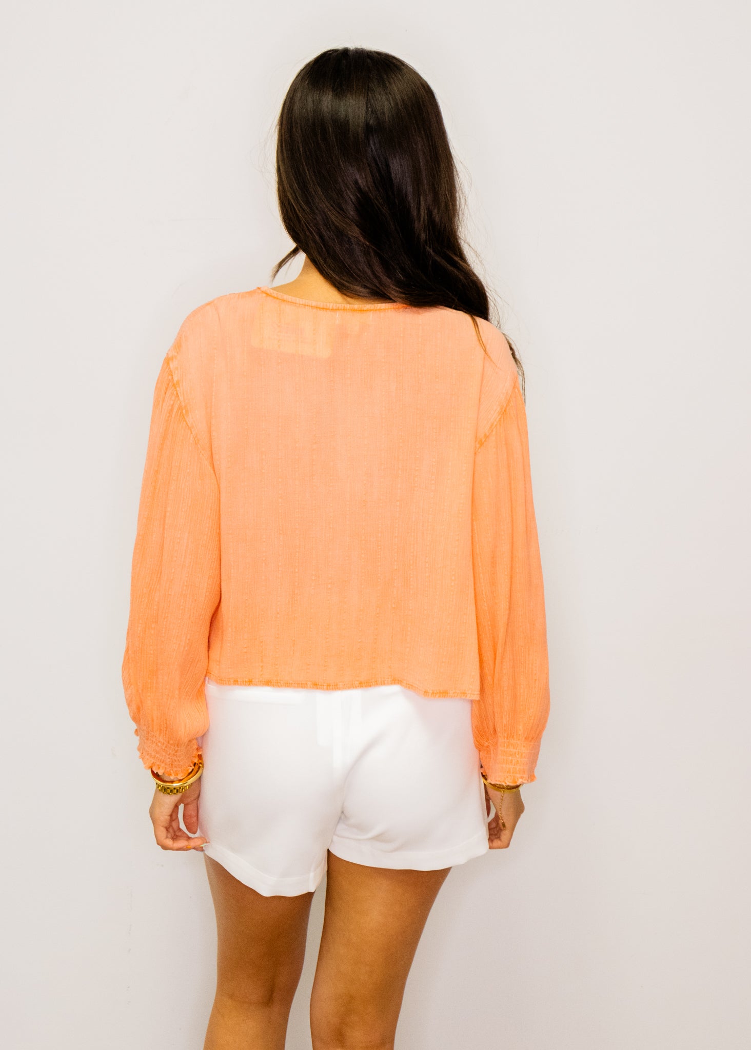 Orange Crop Embroidered Top