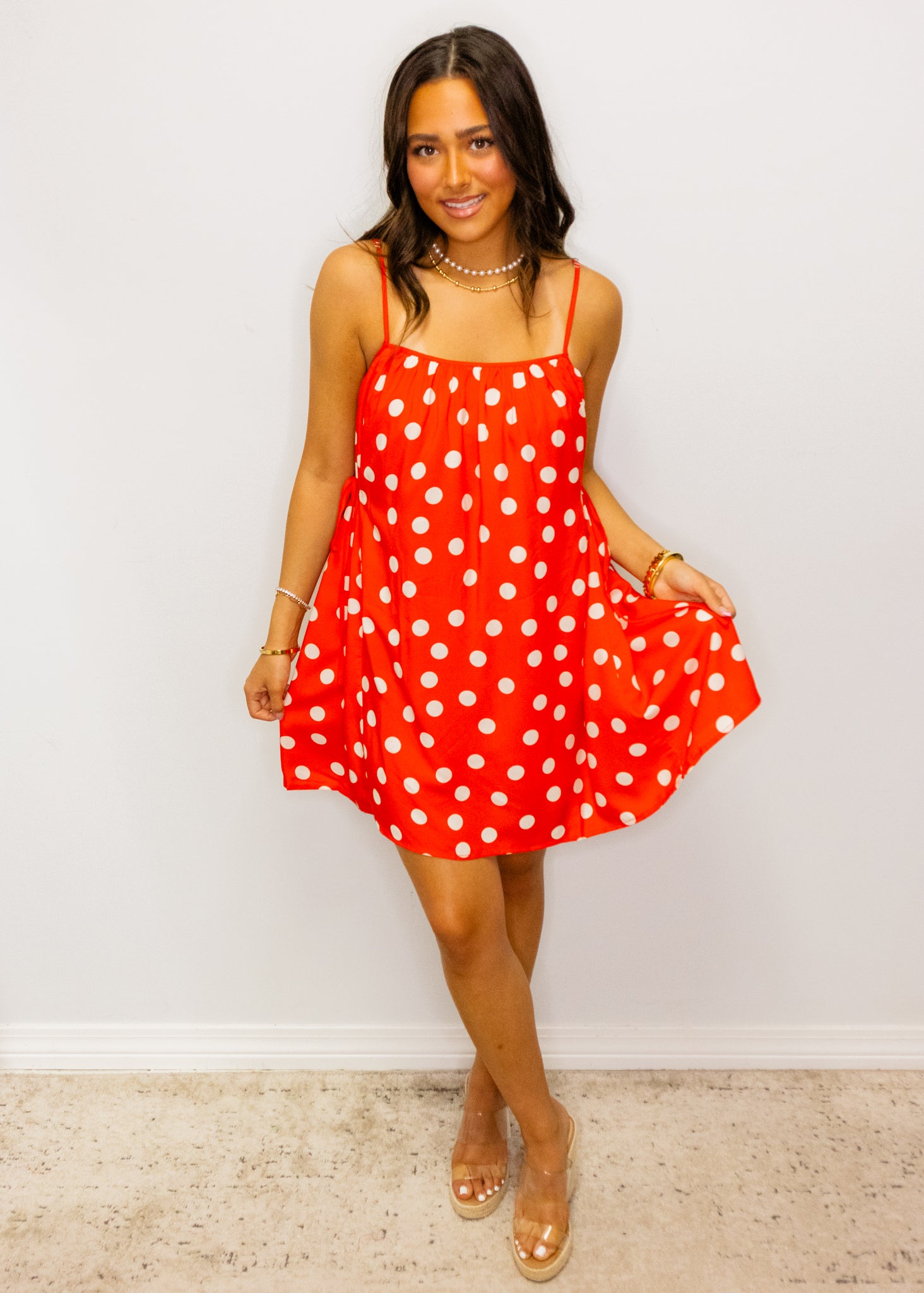 Red Polka Dot Cami Dress
